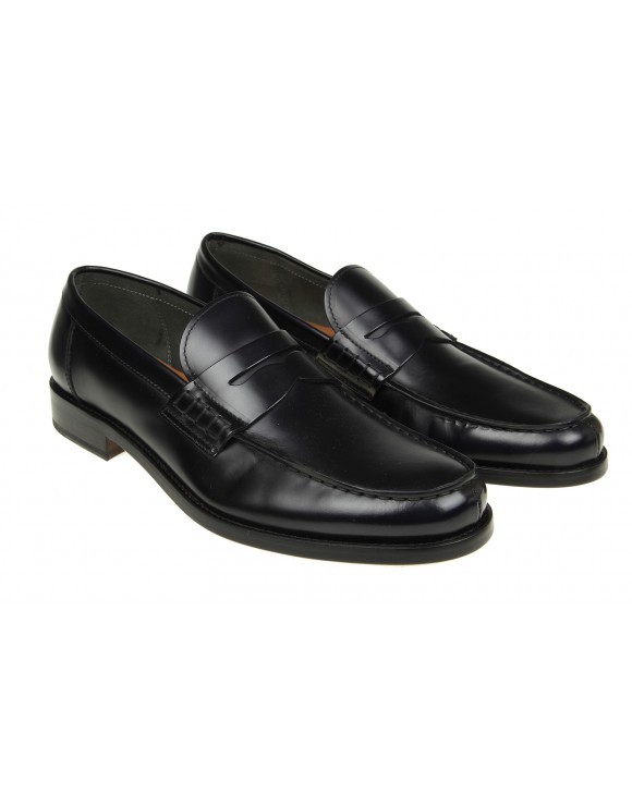 DOUCAL S MOCCASIN MAN LEATHER COLOR BLACK CLASSIC QUALITY