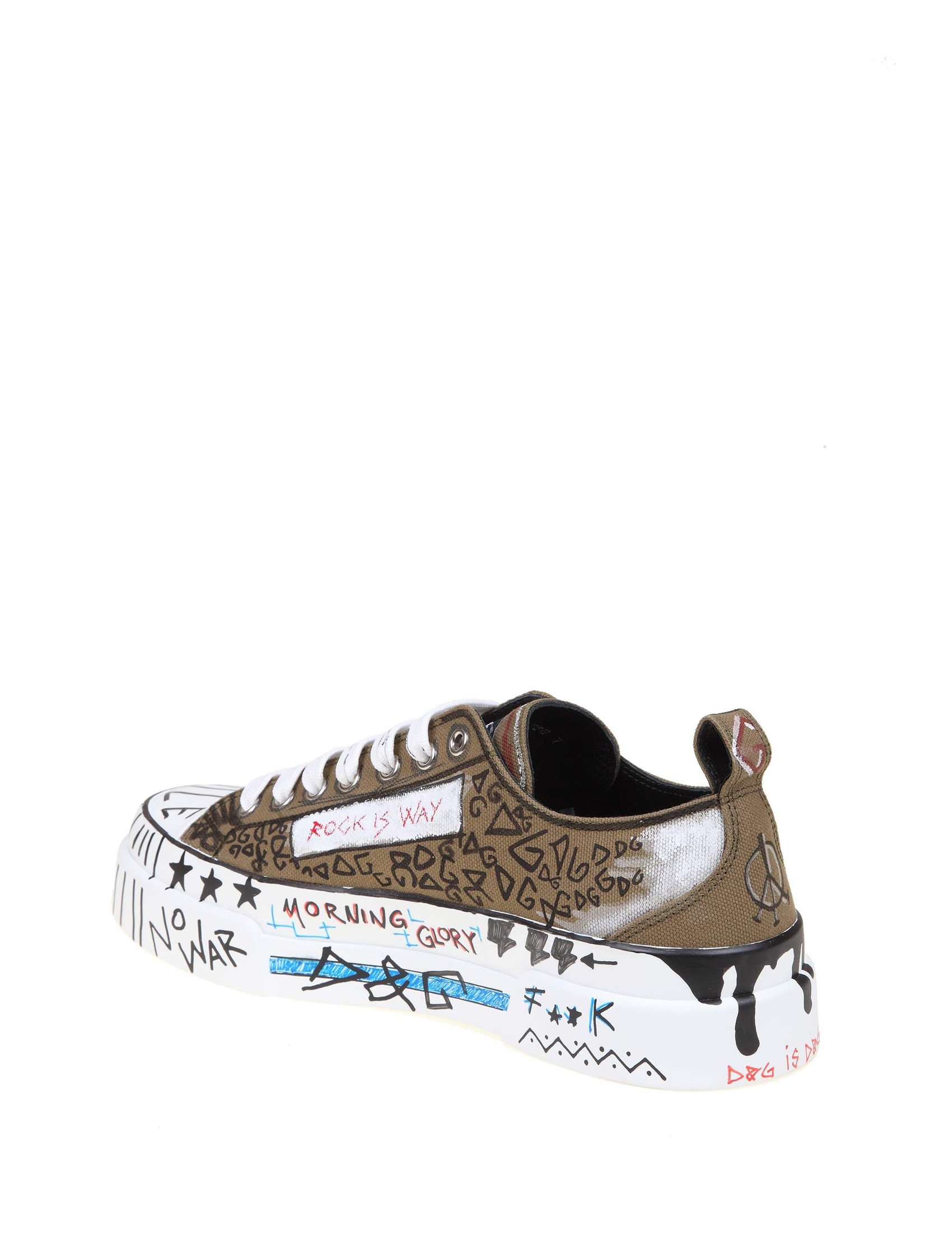 DOLCE & GABBANA PORTOFINO LIGTH SNEAKERS IN HAND PAINTED CANVAS