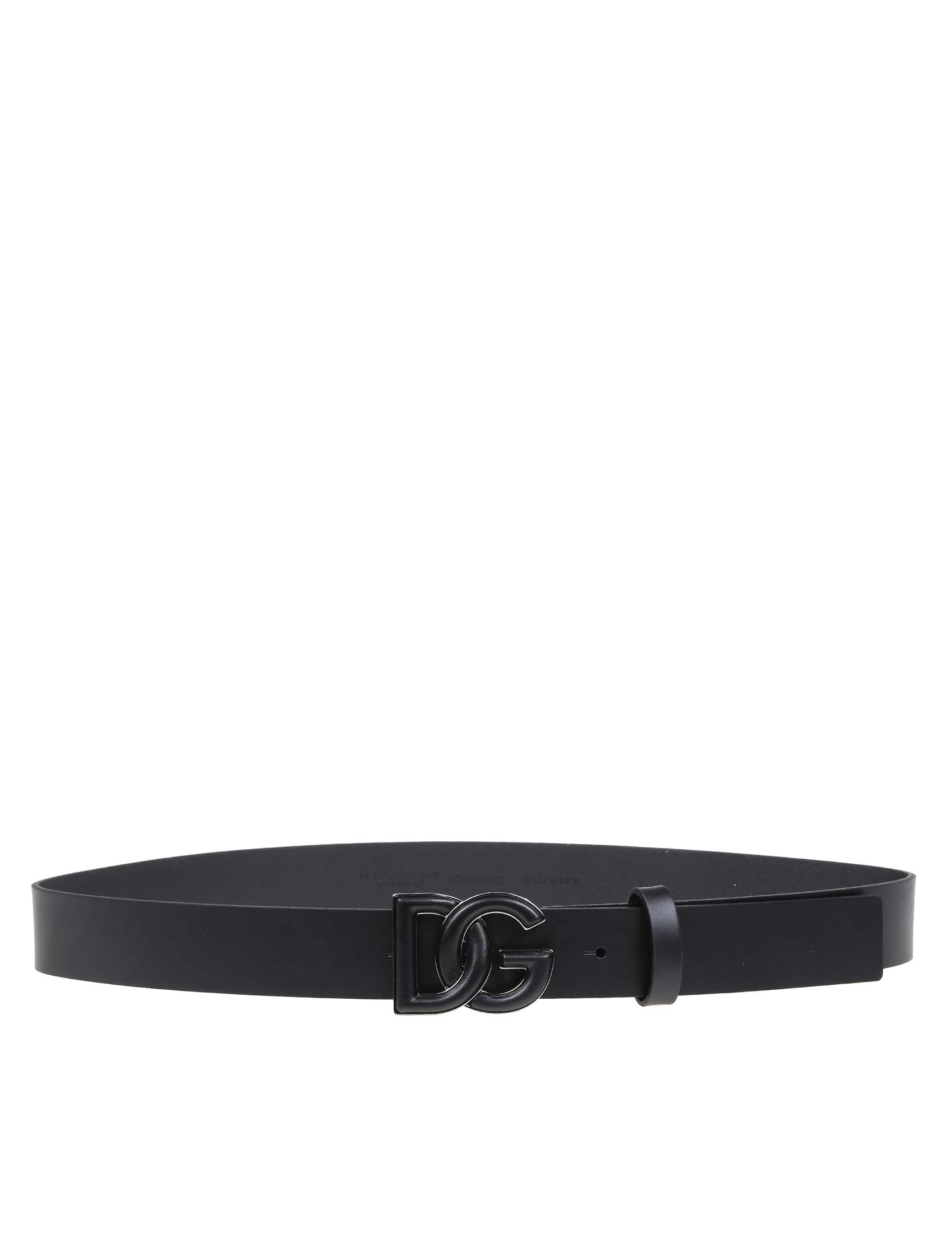 DOLCE & GABBANA BELT IN CALFSKIN WITH CROSSED DG LOGO