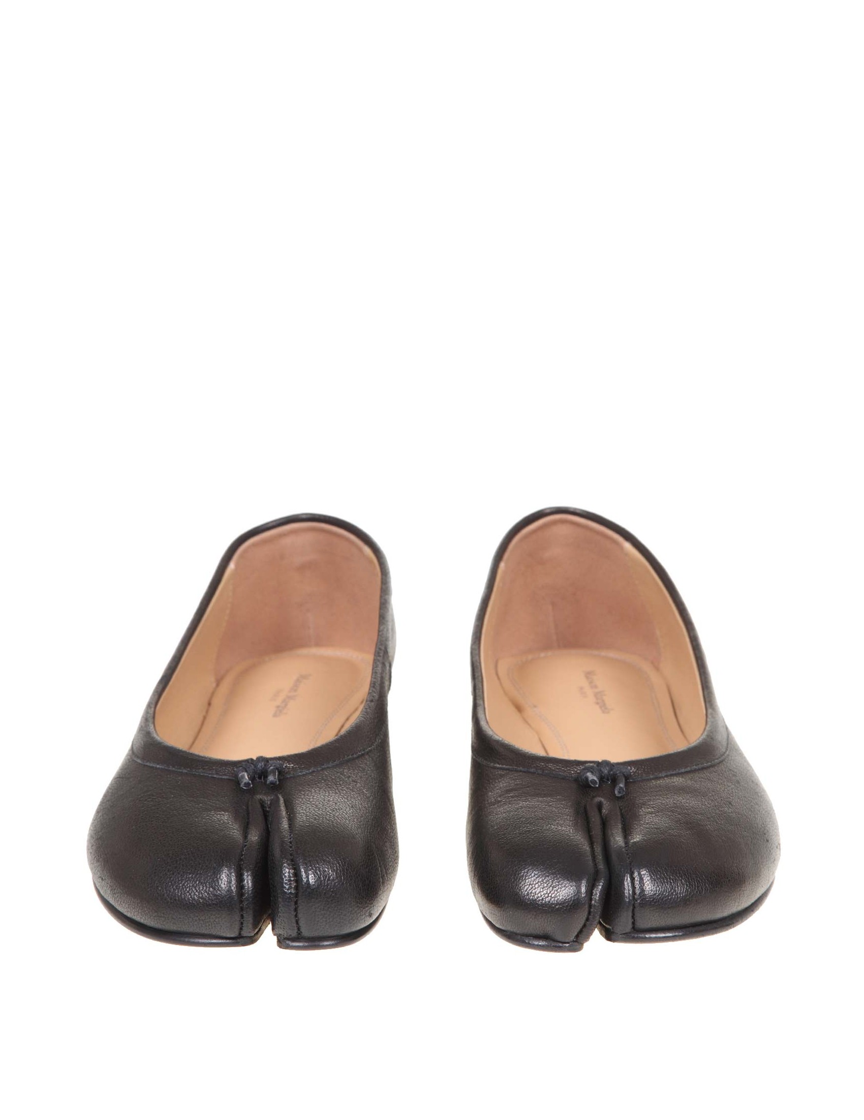 MAISON MARGIELA TABI BALLERINA IN BLACK LEATHER