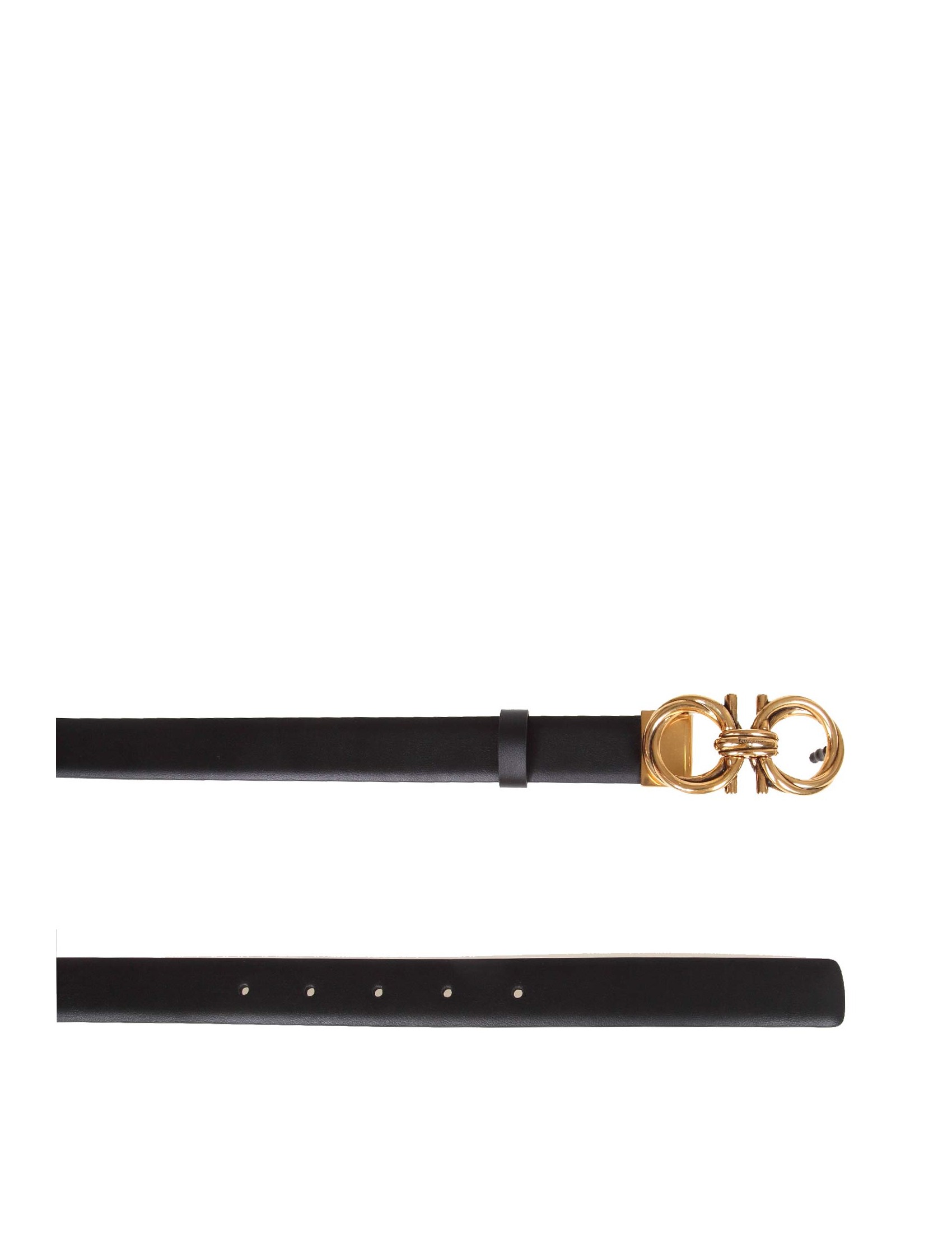 SALVATORE FERRAGAMO BELT IN BLACK CALFSKIN