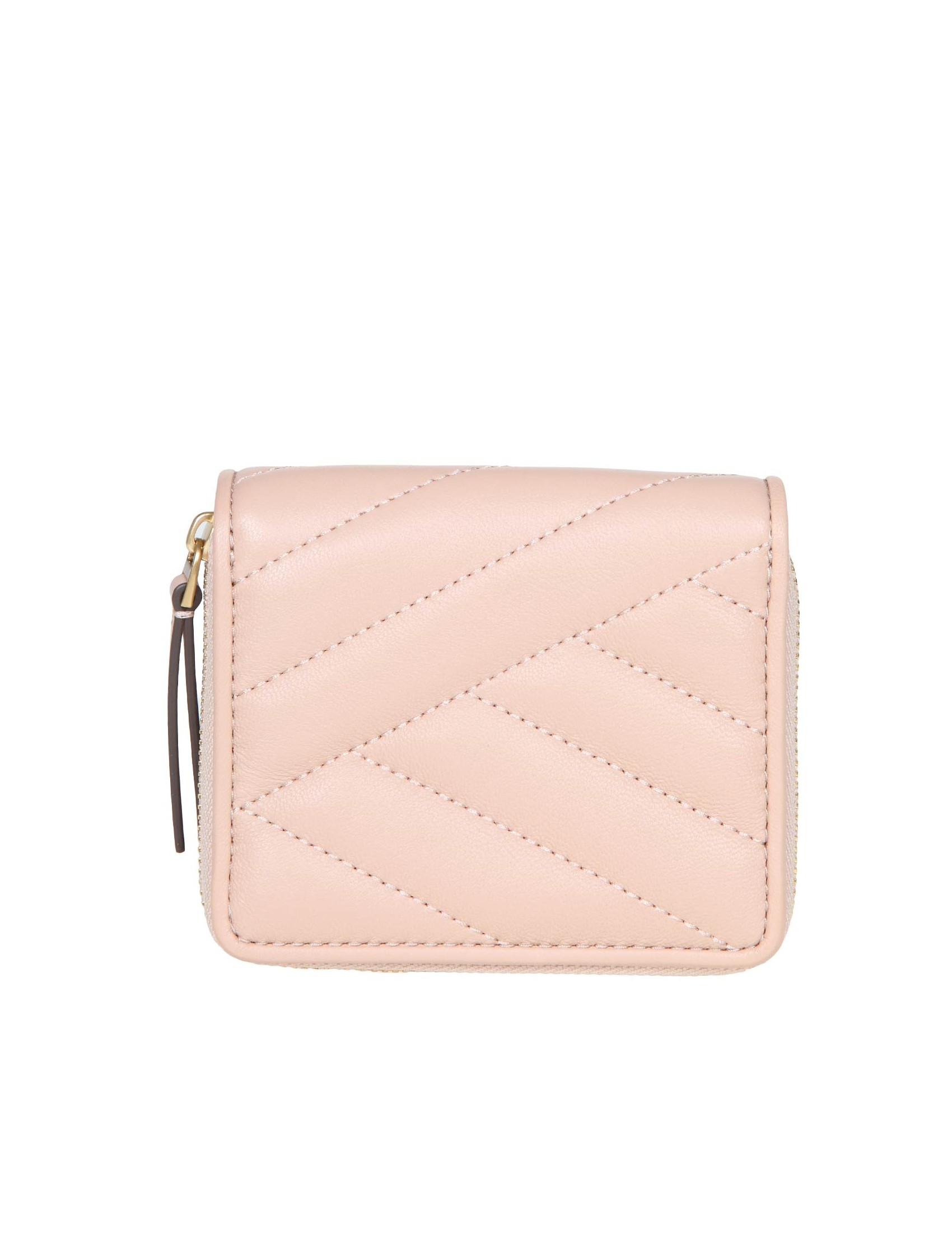 TORY BURCH KIRA CHEVRON WALLET IN SAND COLOR LEATHER