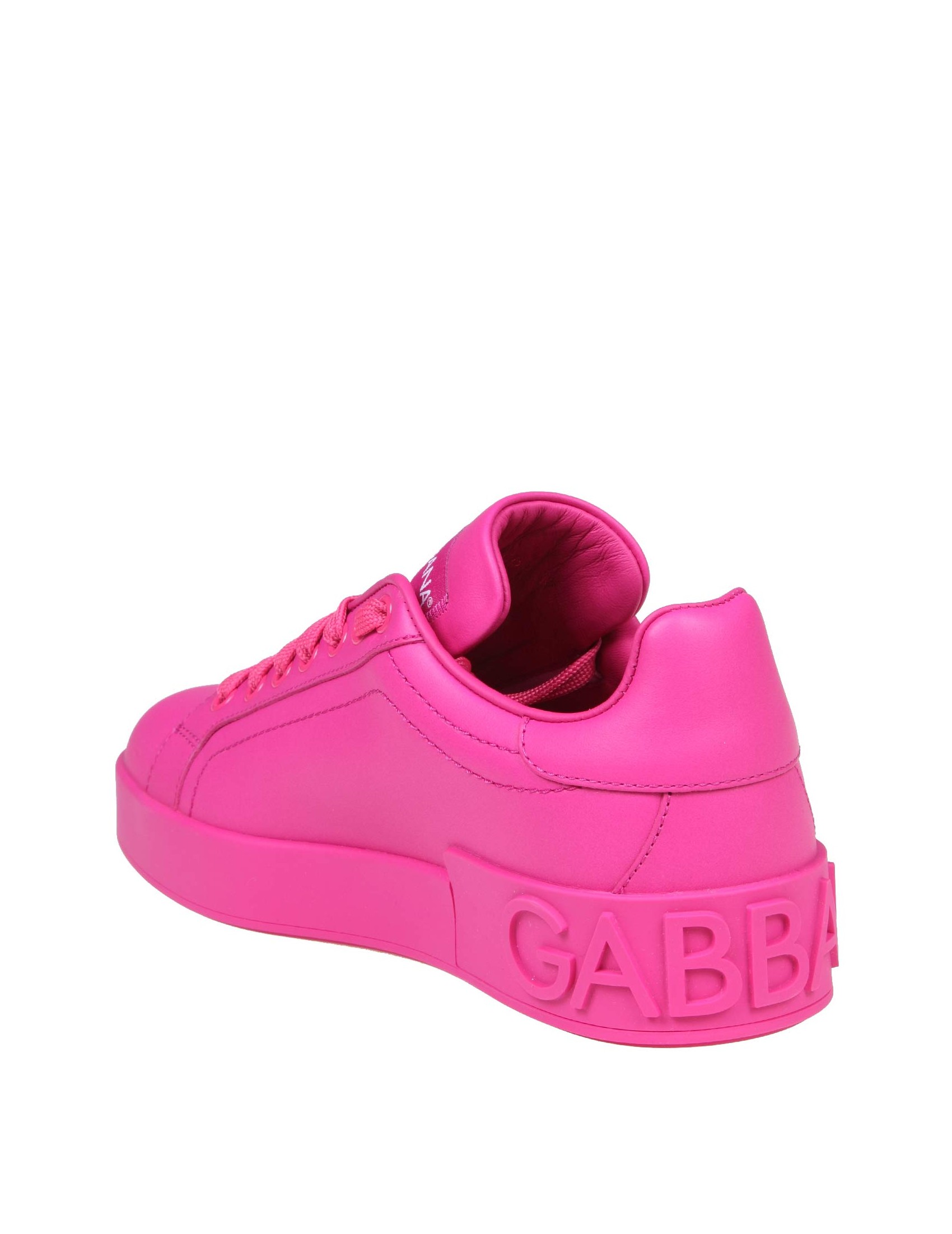 DOLCE & GABBANA PORTOFINO SNEAKERS IN FUCHSIA LEATHER