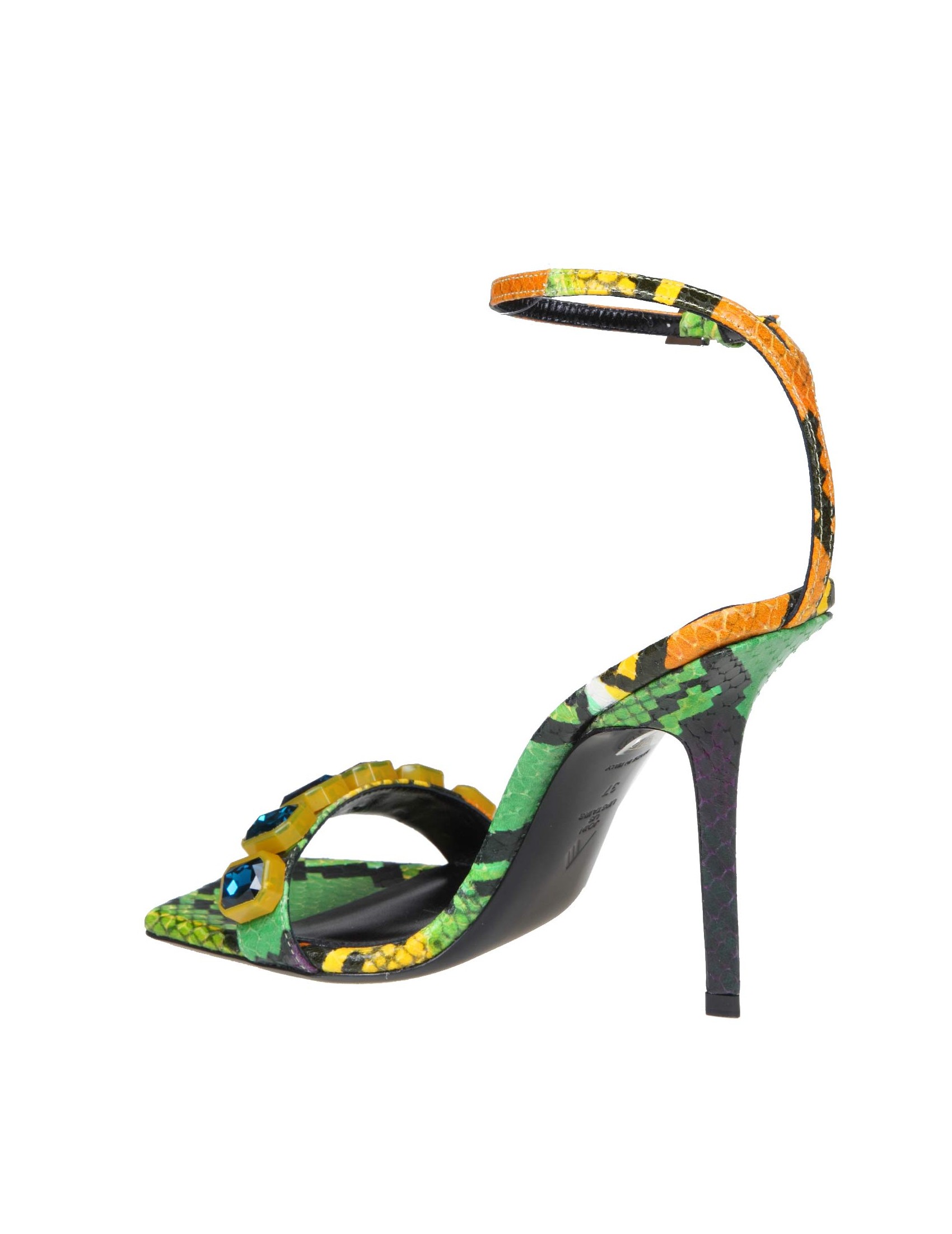 THE ATTICO SIENNA SANDALS IN PYTHON PRINTED LEATHER