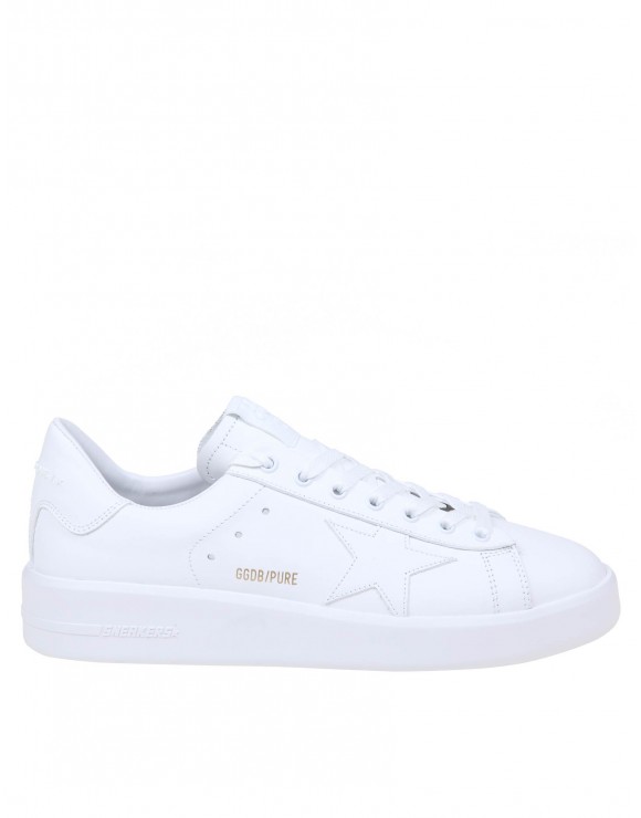 GOLDEN GOOSE PURE STAR SNEAKERS IN WHITE LEATHER