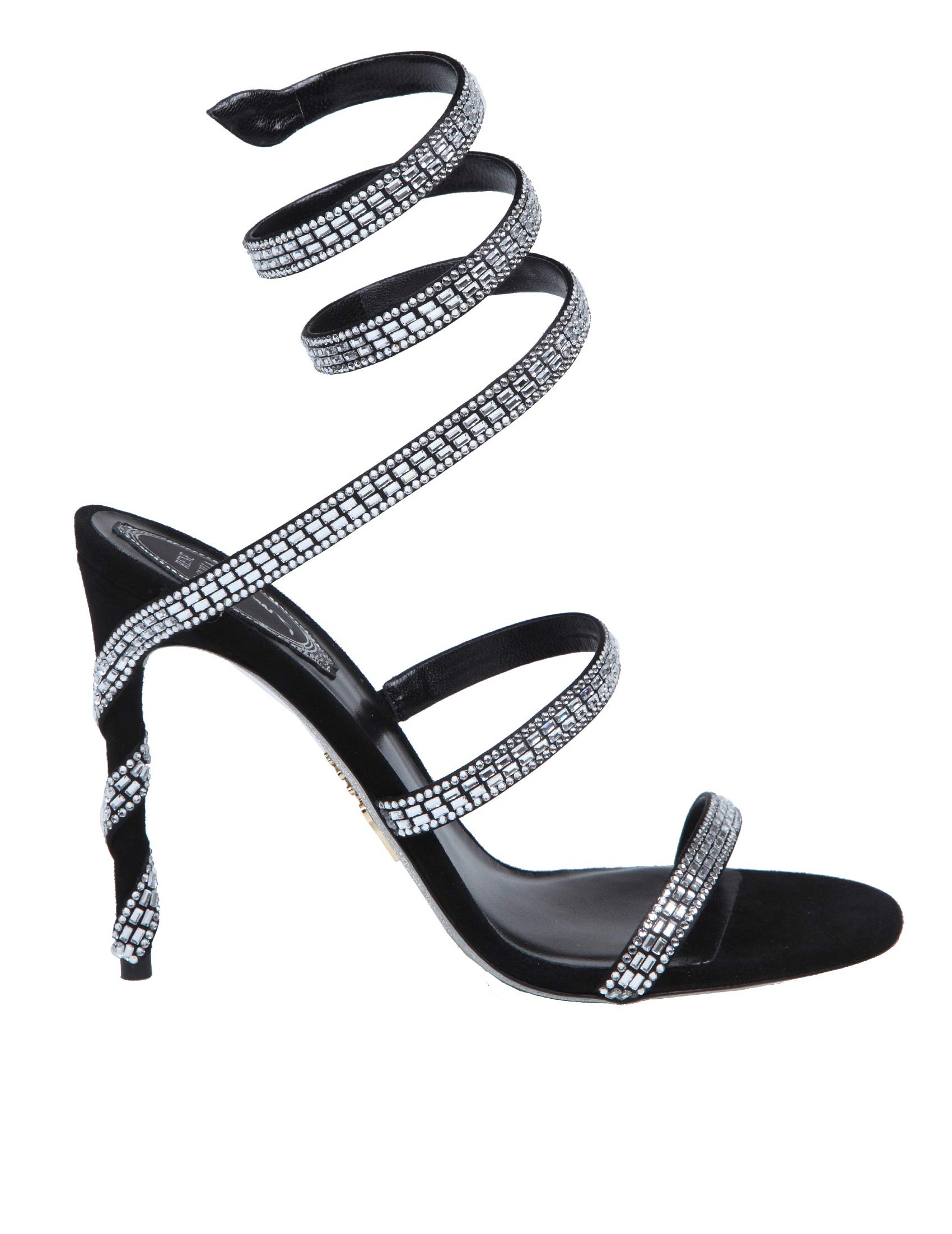 RENE CAOVILLA CLEO SANDAL WITH SILVER CRYSTALS