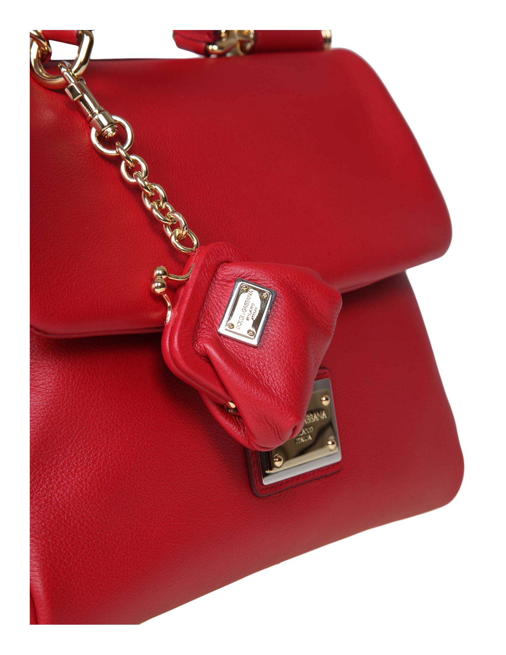 DOLCE E GABBANA SICILY BAG IN SOFT RED LEATHER