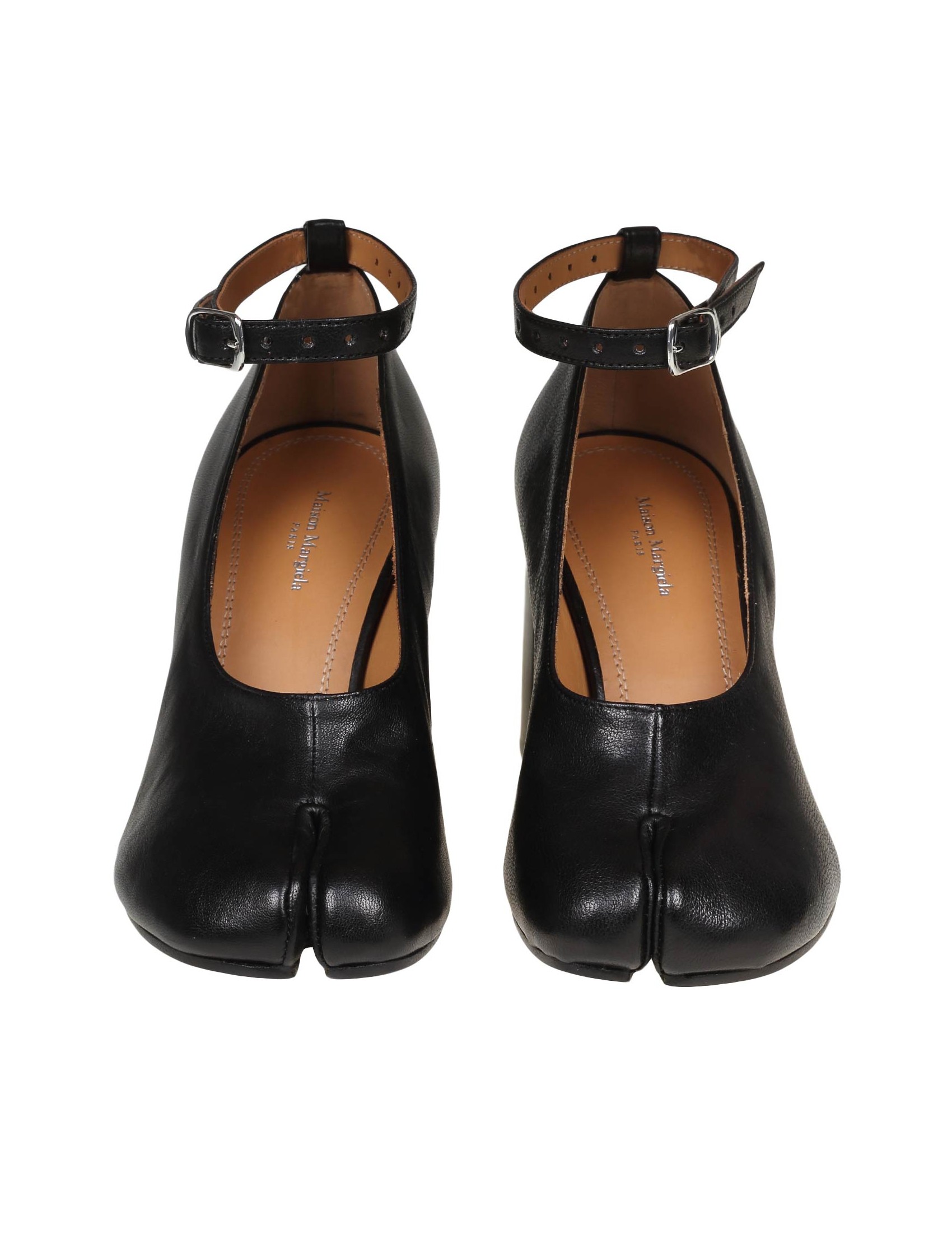 MAISON MARGIELA TABI DECOLLETE IN BLACK COLOR LEATHER