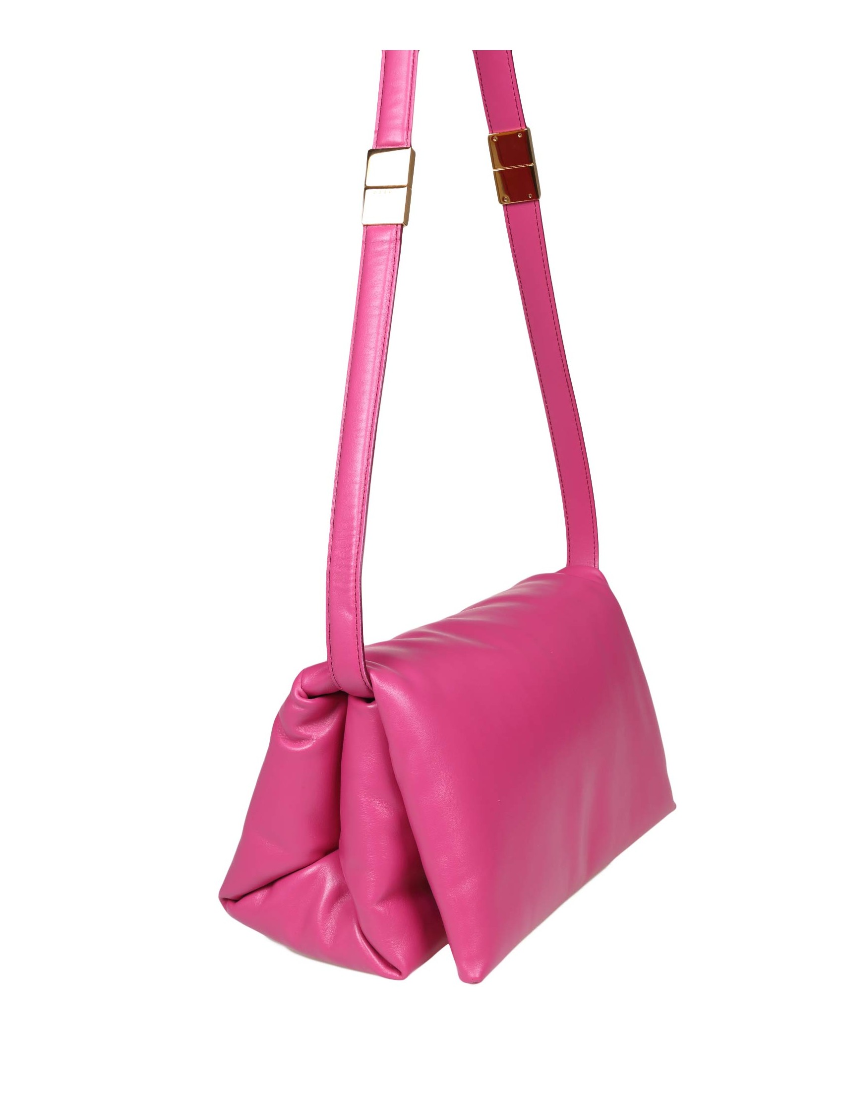 MARNI PRISMA SHOULDER BAG IN FUCHSIA COLOR LEATHER