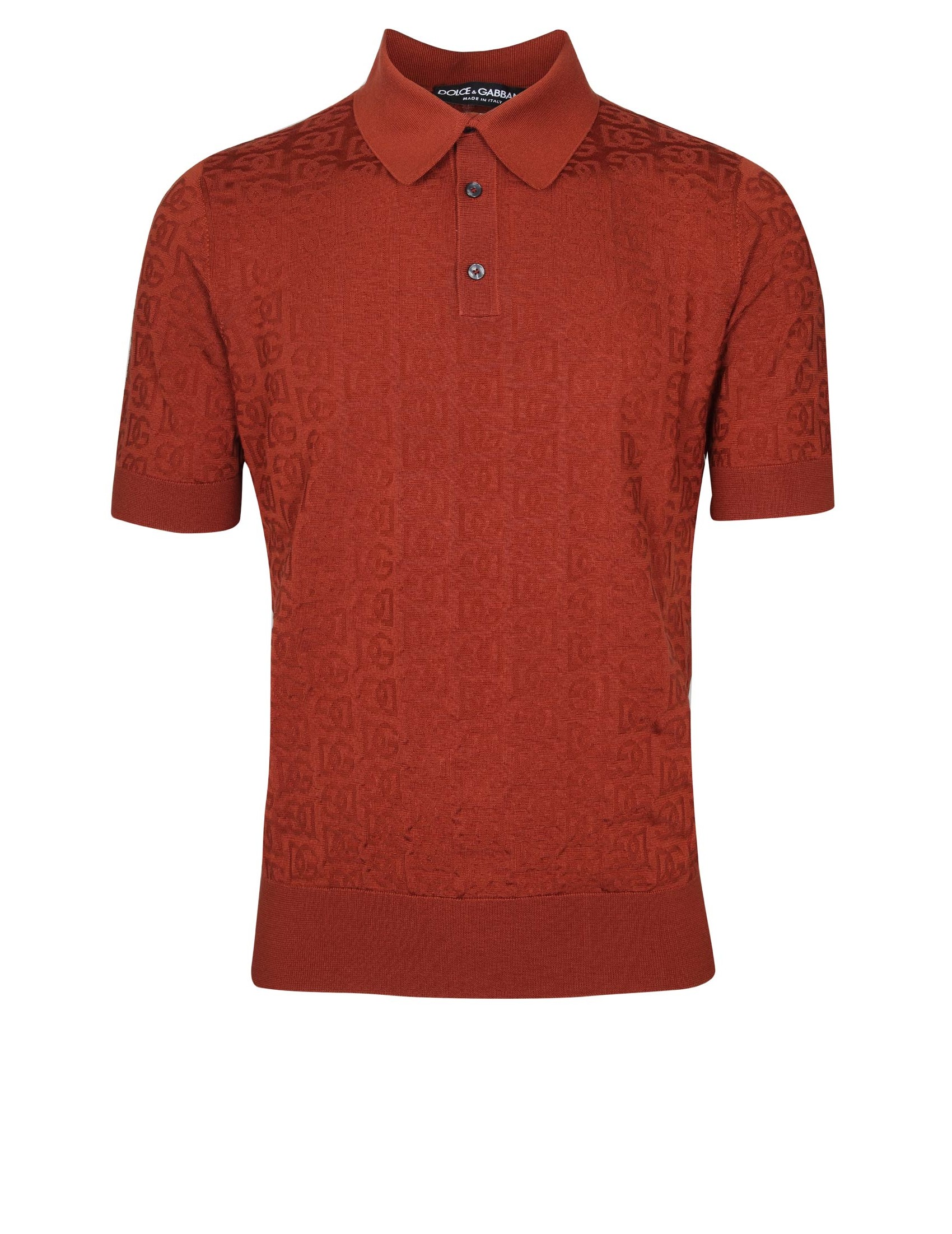 DOLCE GABBANA COPPER COLOR SILK POLO SHIRT