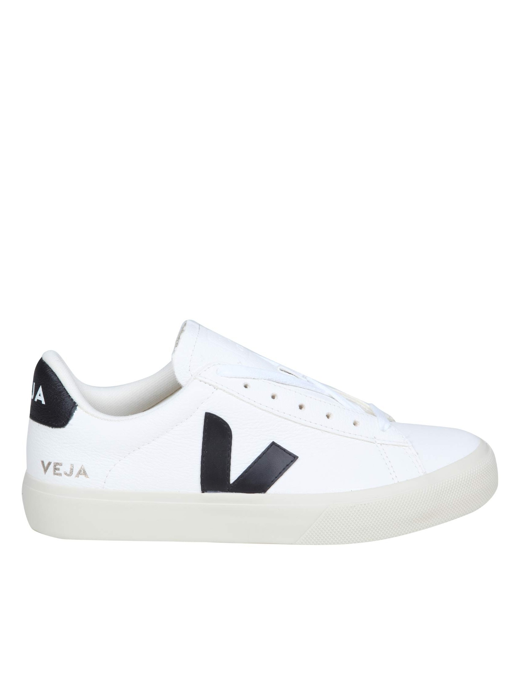 VEJA BLACK AND WHITE LEATHER SNEAKERS