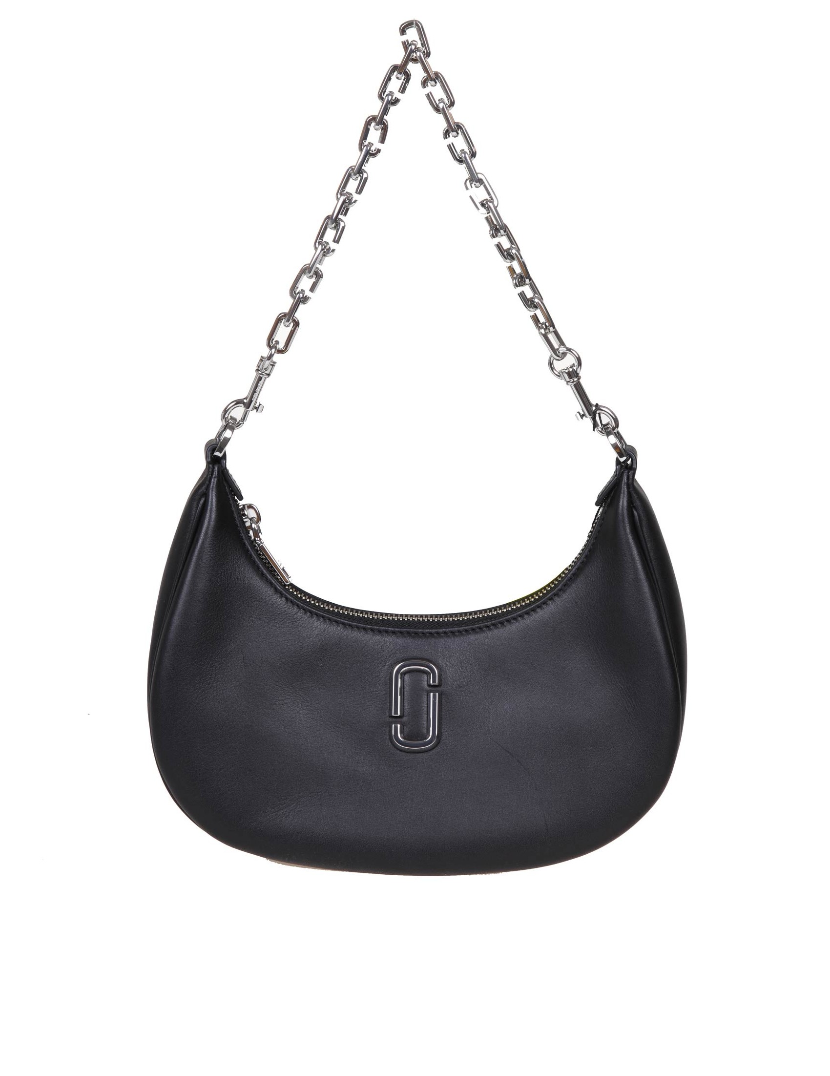 MARC JACOBS THE CURVE SHOULDER BAG IN BLACK LEATHER