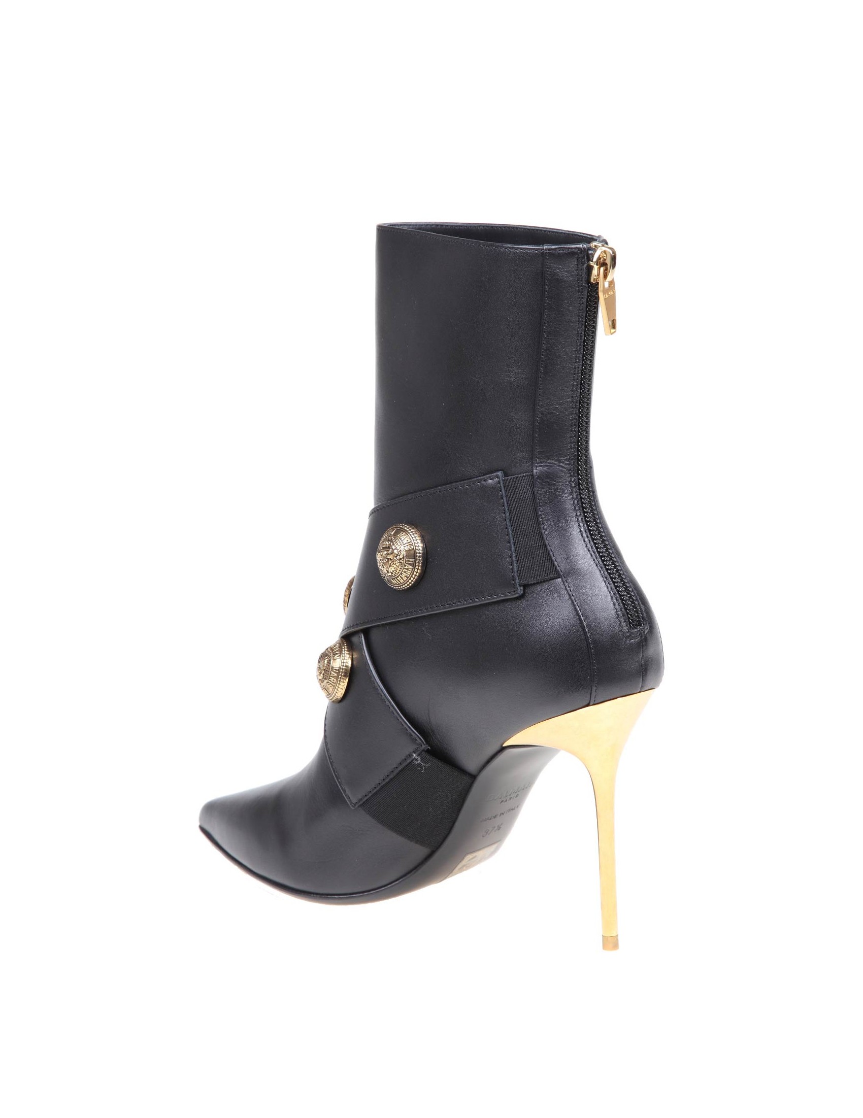 BALMAIN ALMA ANKLE BOOT IN BLACK LEATHER