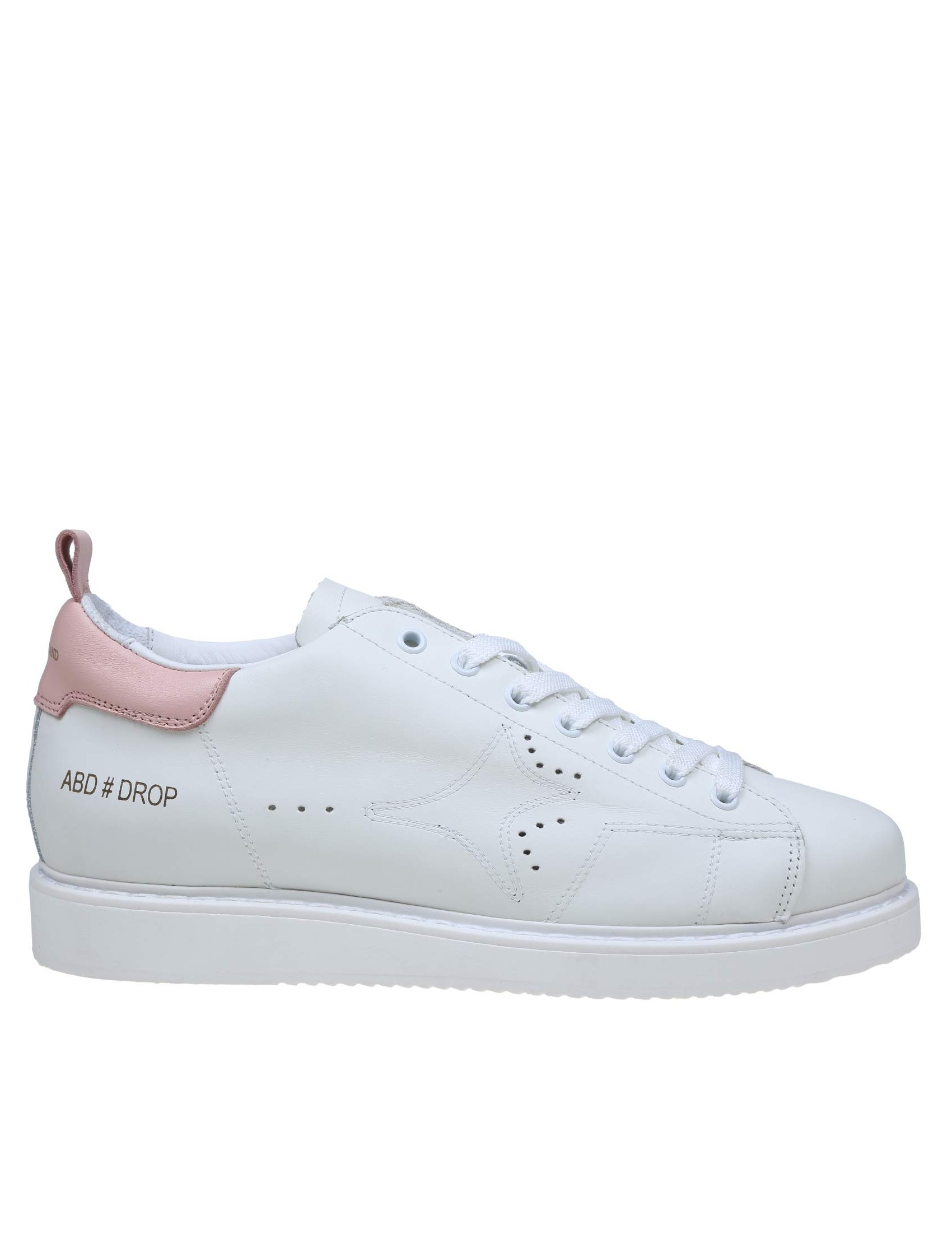 AMA BRAND WHITE AND PINK LEATHER SNEAKERS