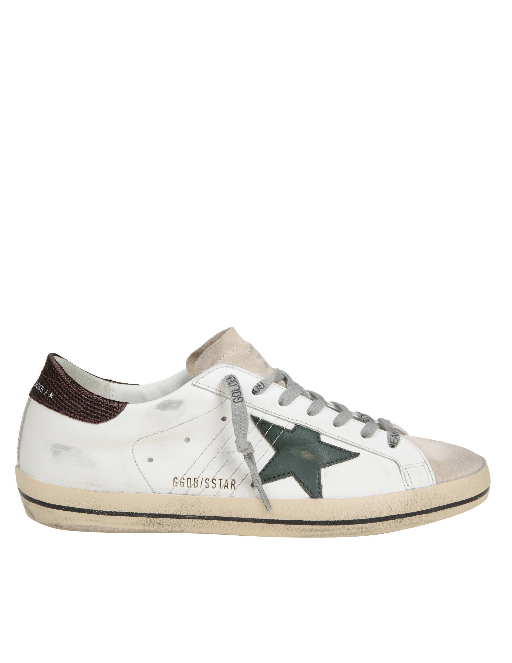 GOLDEN GOOSE SUPER STAR IN PELLE E CAMOSCIO COLORE BIANCO E VERDE