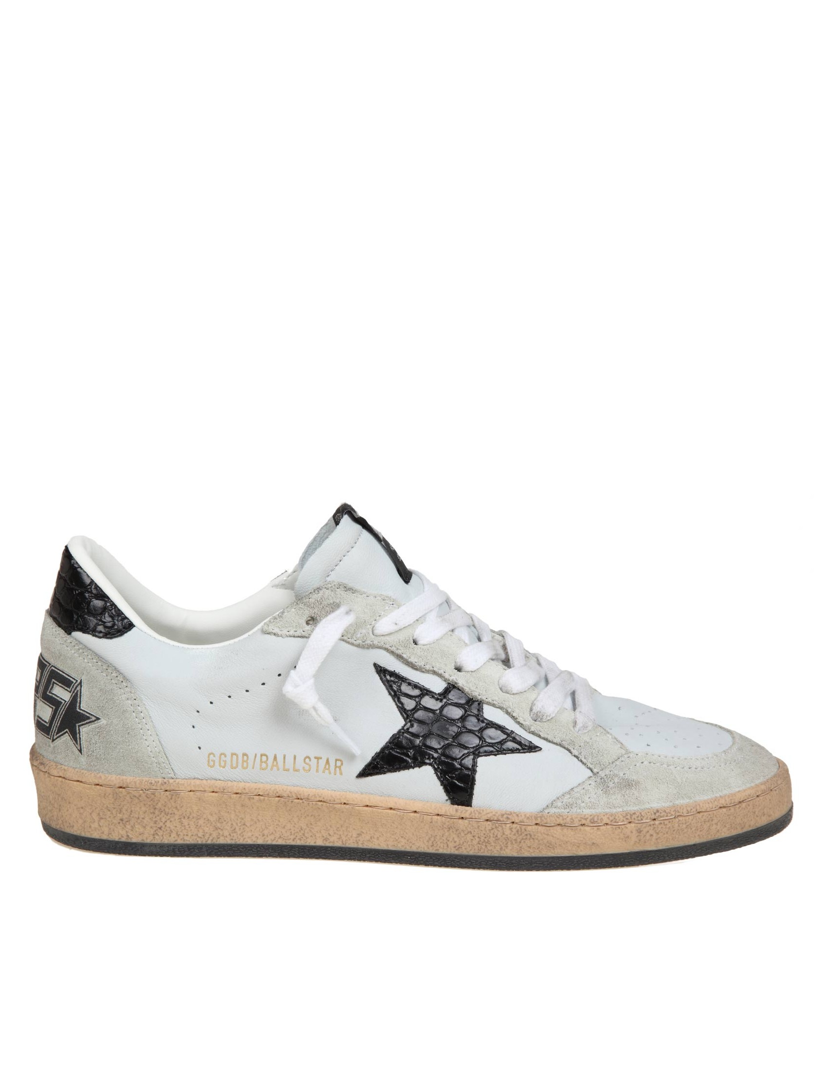 GOLDEN GOOSE BALLSTAR IN PELLE E CAMOSCIO COLORE GHIACCIO