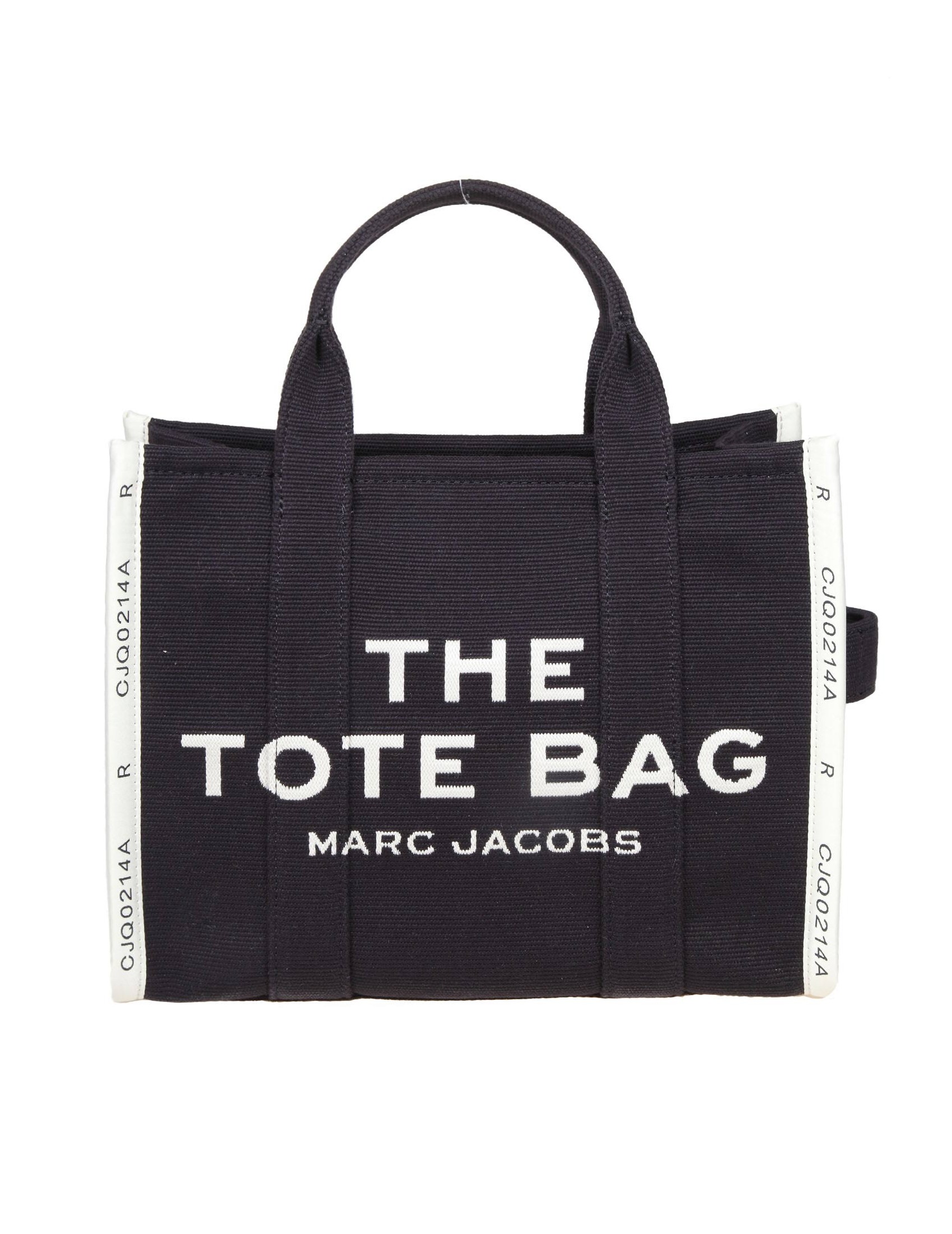 MARC JACOBS THE MEDIUM TOTE IN BLACK JACQUARD