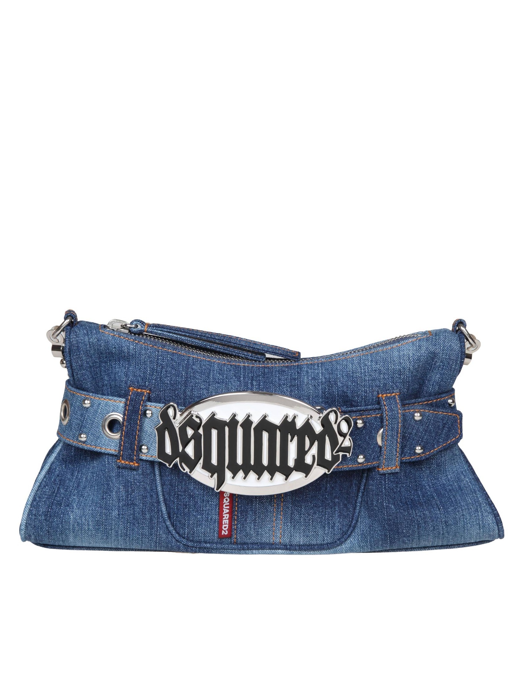 DSQUARED2 CLUTCH IN DENIM FABRIC WITH LOGO