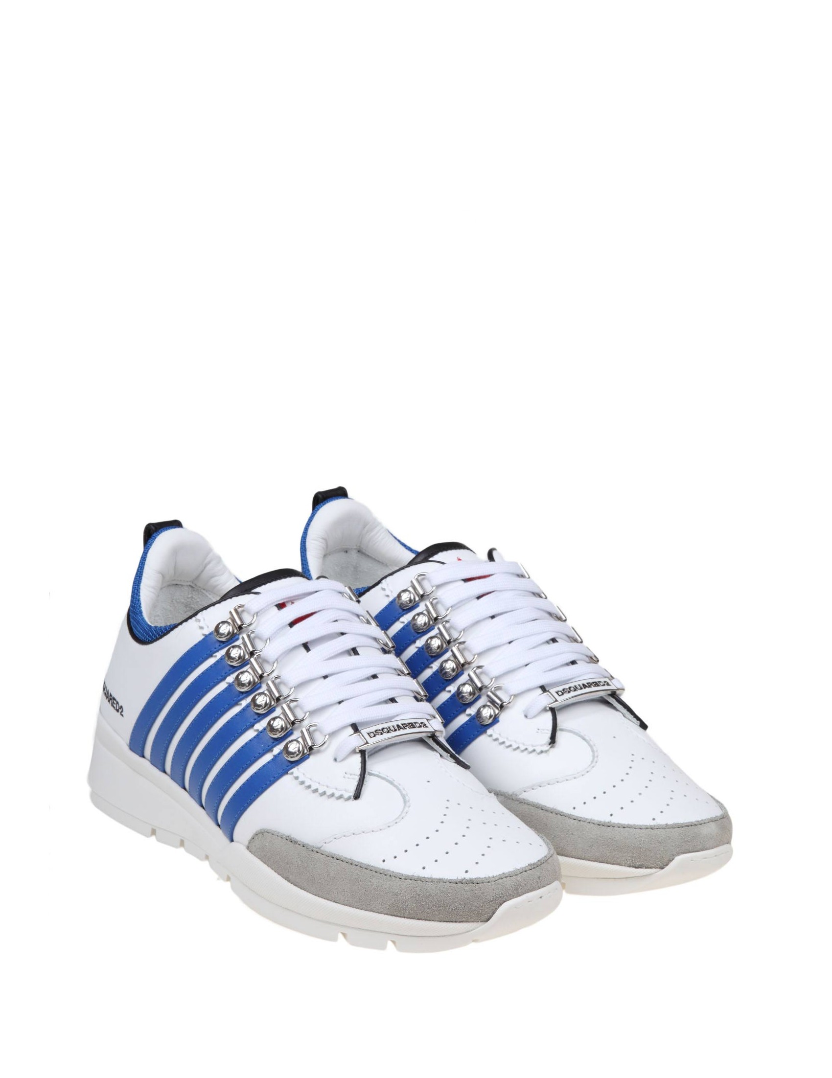 DSQUARED2 SNEAKERS LEGENDARY IN PELLE COLORE BIANCO E BLU