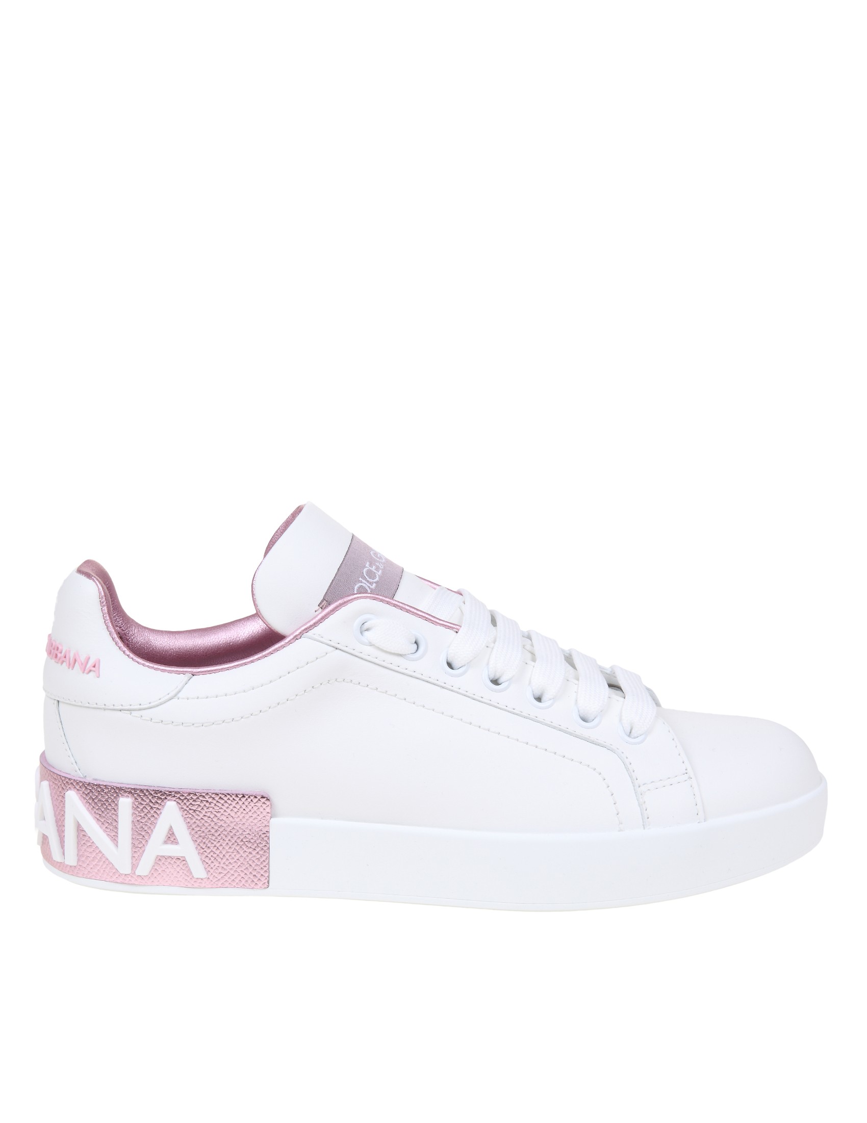 DOLCE & GABBANA PORTOFINO SNEAKERS IN WHITE LEATHER