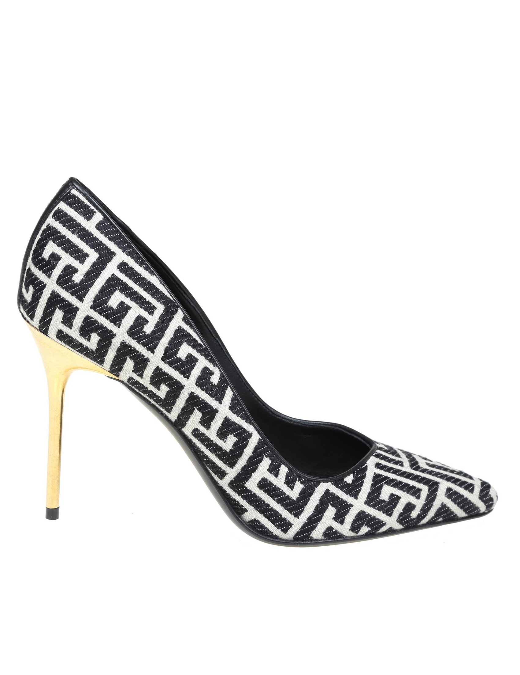 BALMAIN PUMP DECOLLETE IN MONOGRAM FABRIC