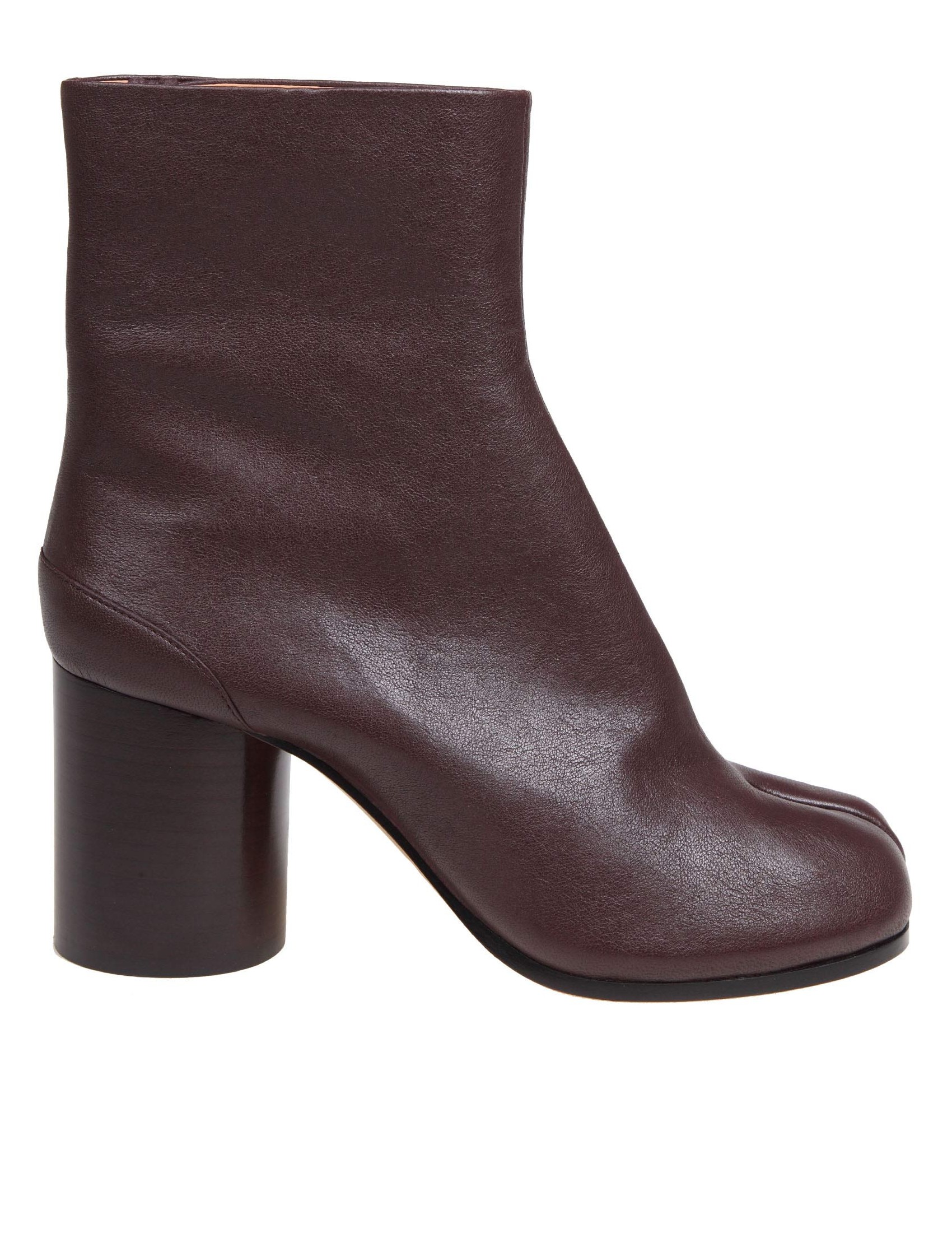 MAISON MARGIELA TABI ANKLE BOOTS IN SOFT BROWN NAPPA