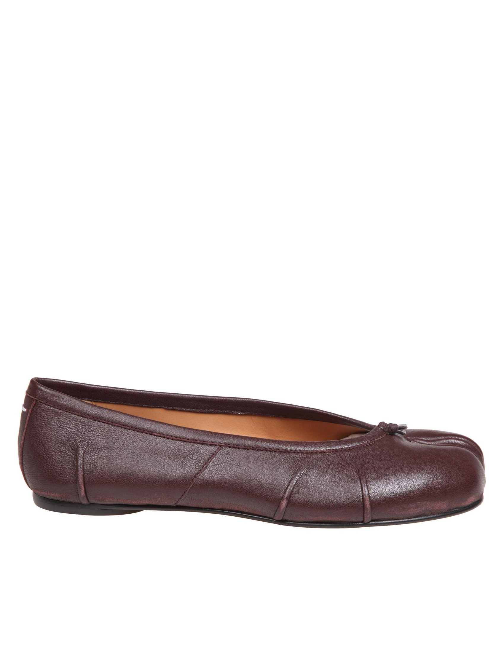 MAISON MARGIELA BALLERINA TABI IN PELLE COLORE BROWN