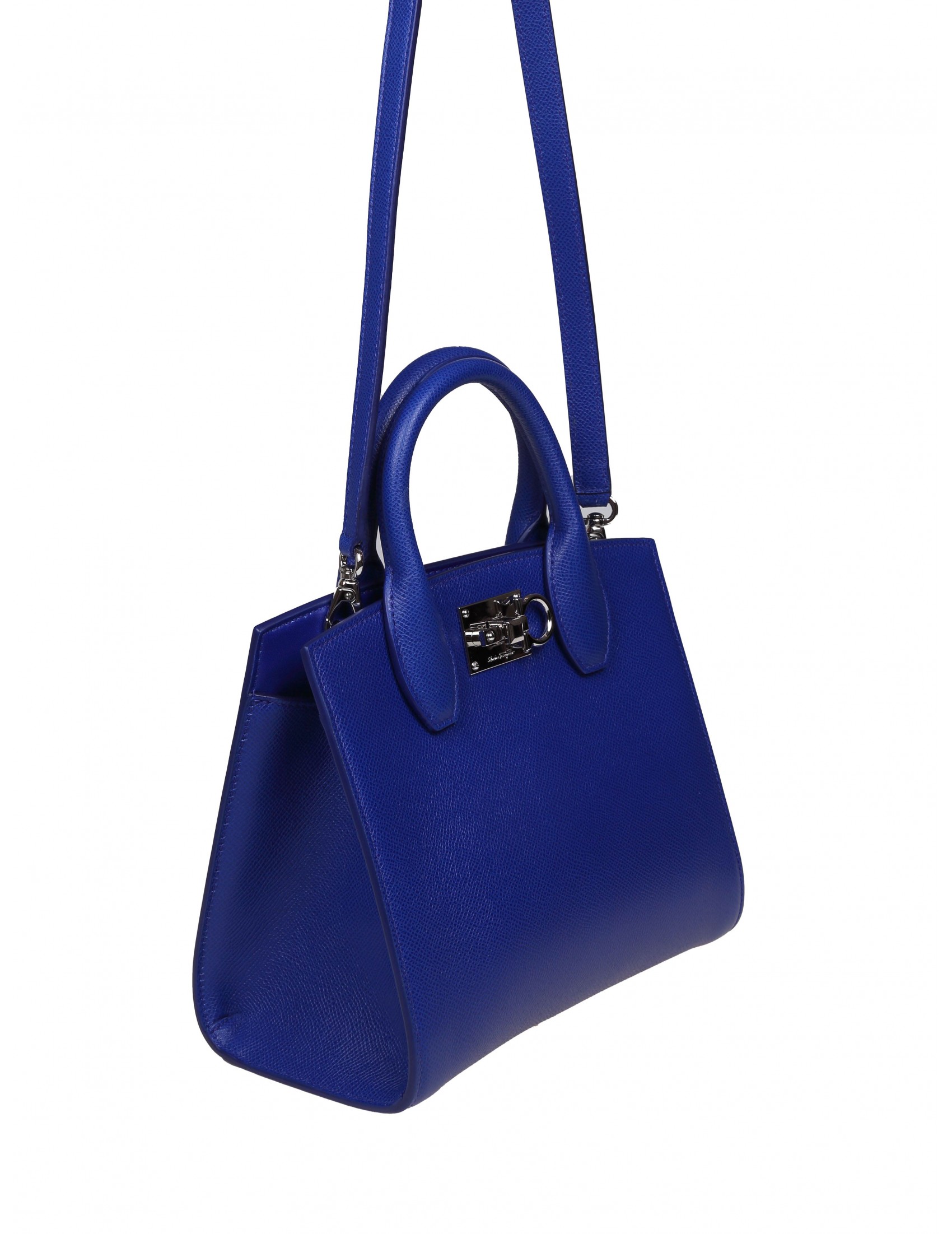 SALVATORE FERRAGAMO BORSA STUDIO BOX IN VITELLO COLORE BLUETTE