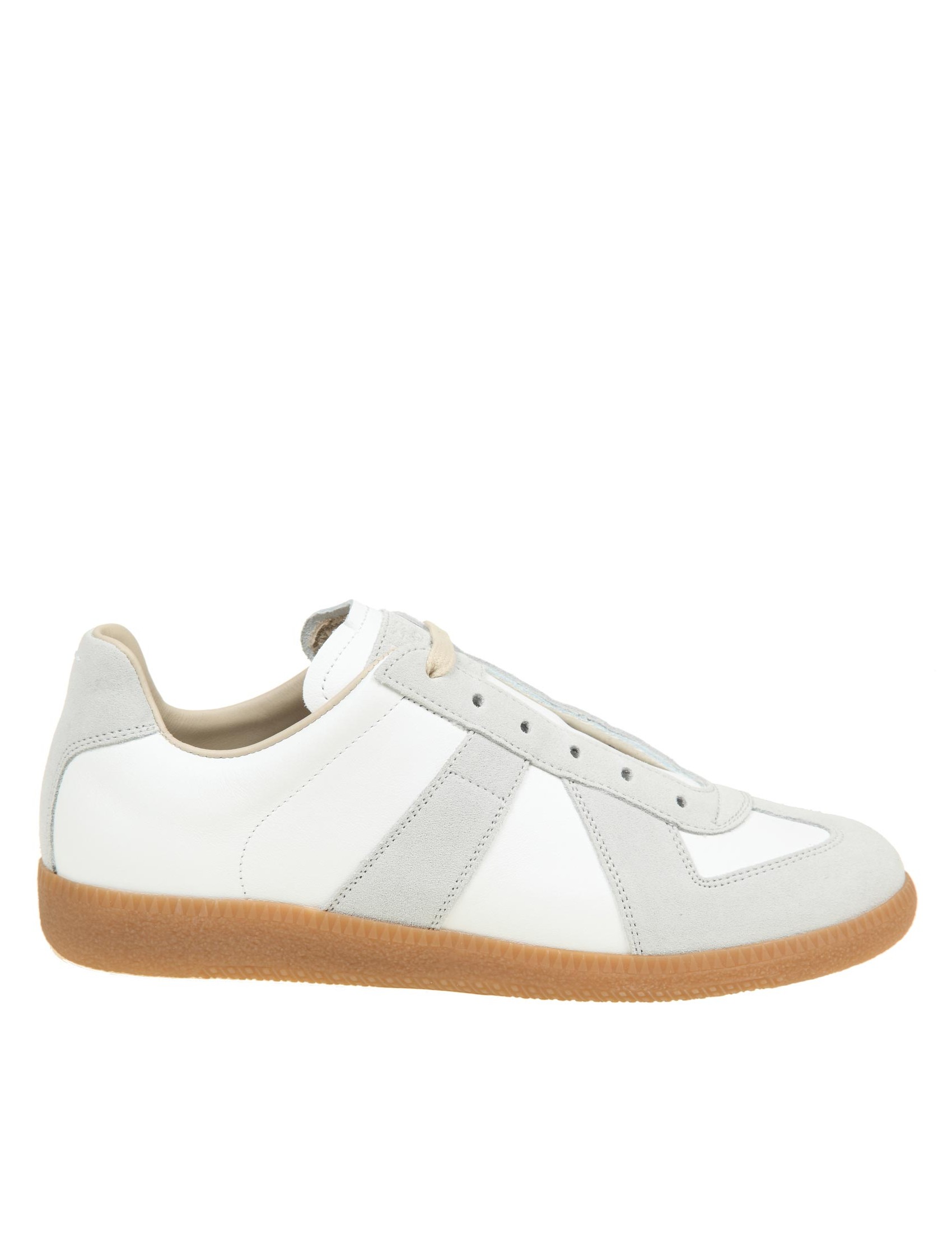 MAISON MARGIELA SNEAKERS REPLICA IN PELLE E CAMOSCIO COLORE BIANCO