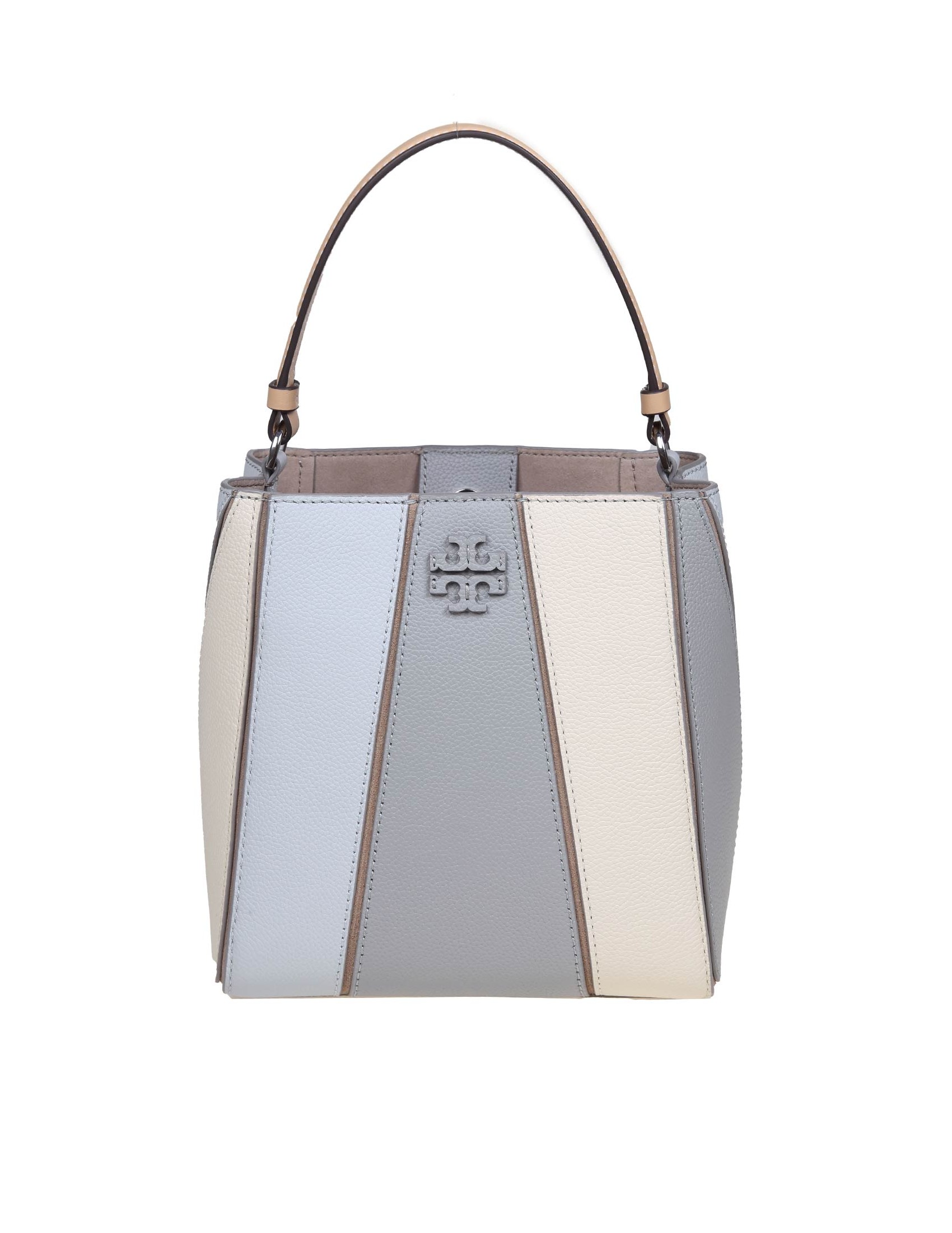 TORY BURCH MCGRAW SMALL BUCKET BAG IN MULTICOLORED LEATHER
