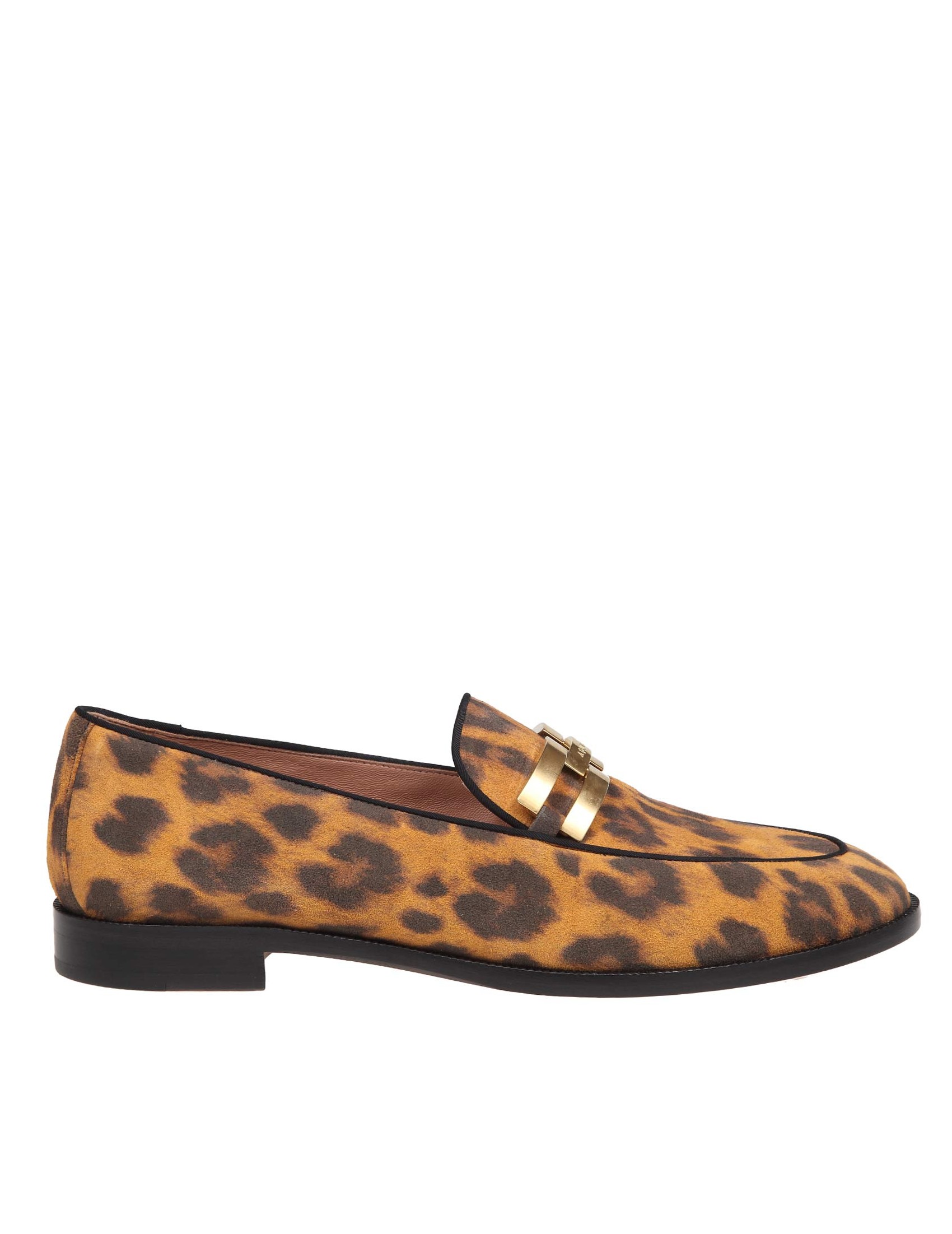 AQUAZZURRA BRANDI LOAFERS IN SUEDE LEATHER WITH SPOTTED PRINT