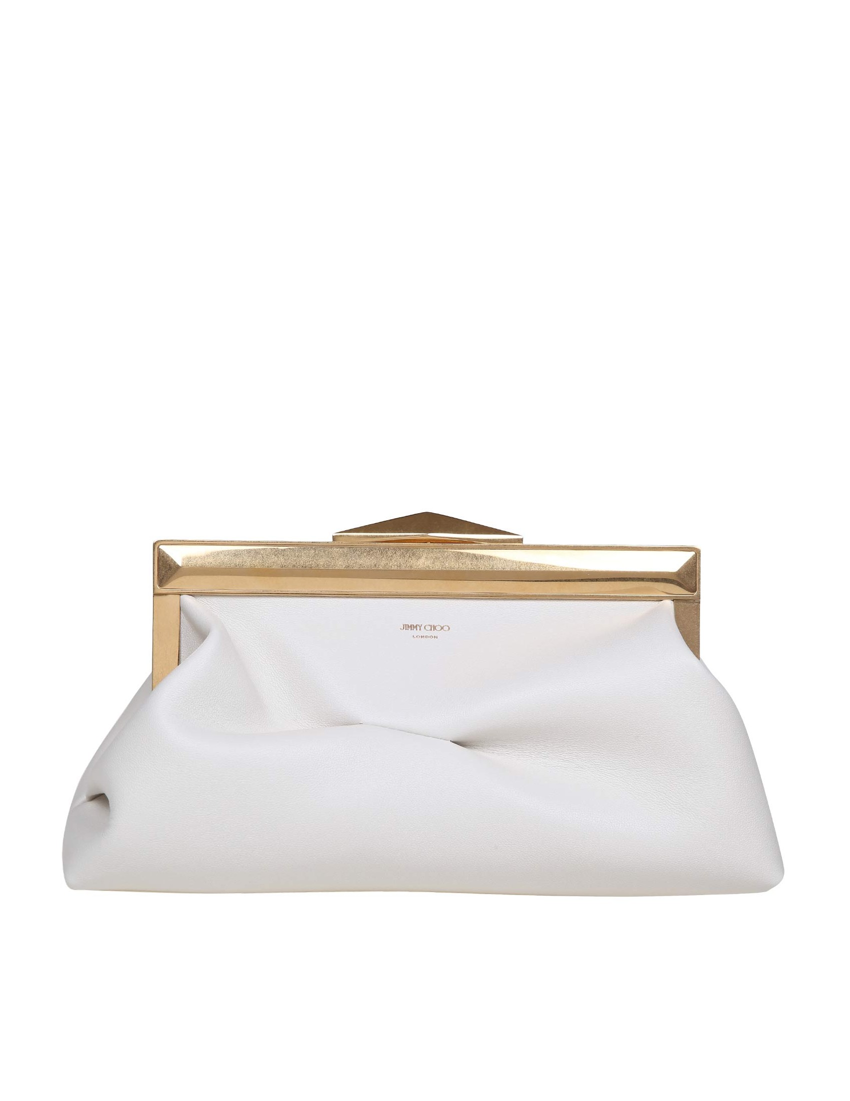 JIMMY CHOO AQK FRAME CLUTCH BAG IN SOFT LEATHER