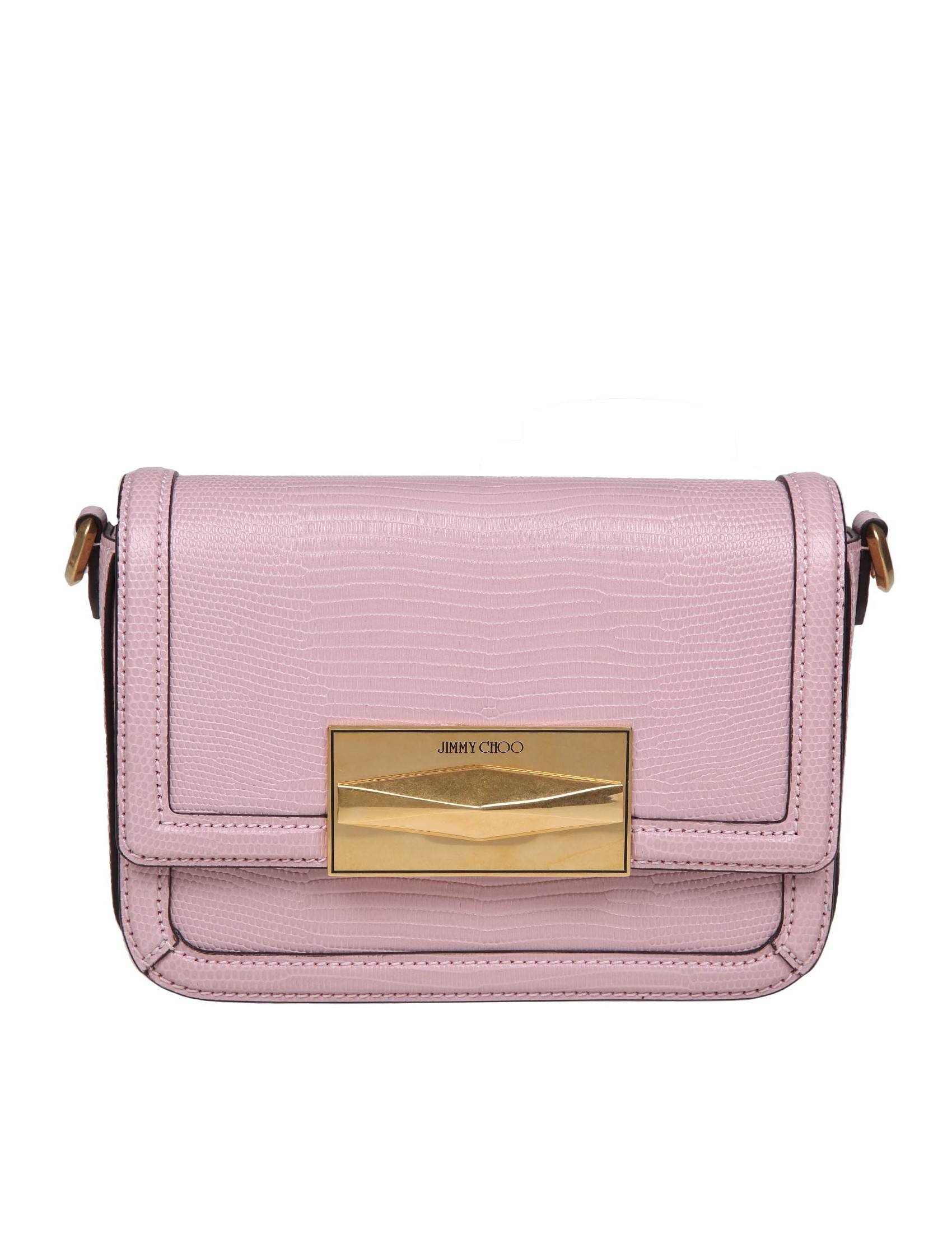 JIMMY CHOO CROSSBODY IN PELLE STAMPA SERPENTE COLORE ROSA