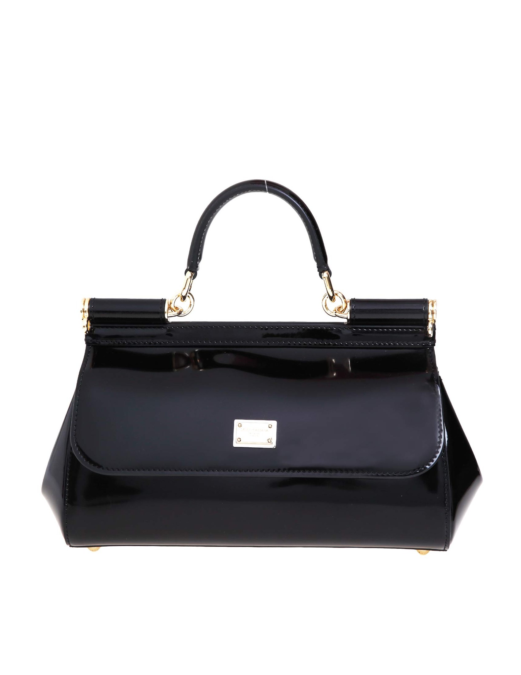 DOLCE & GABBANA SMALL SICILY BAG IN POLISHED LEATHER