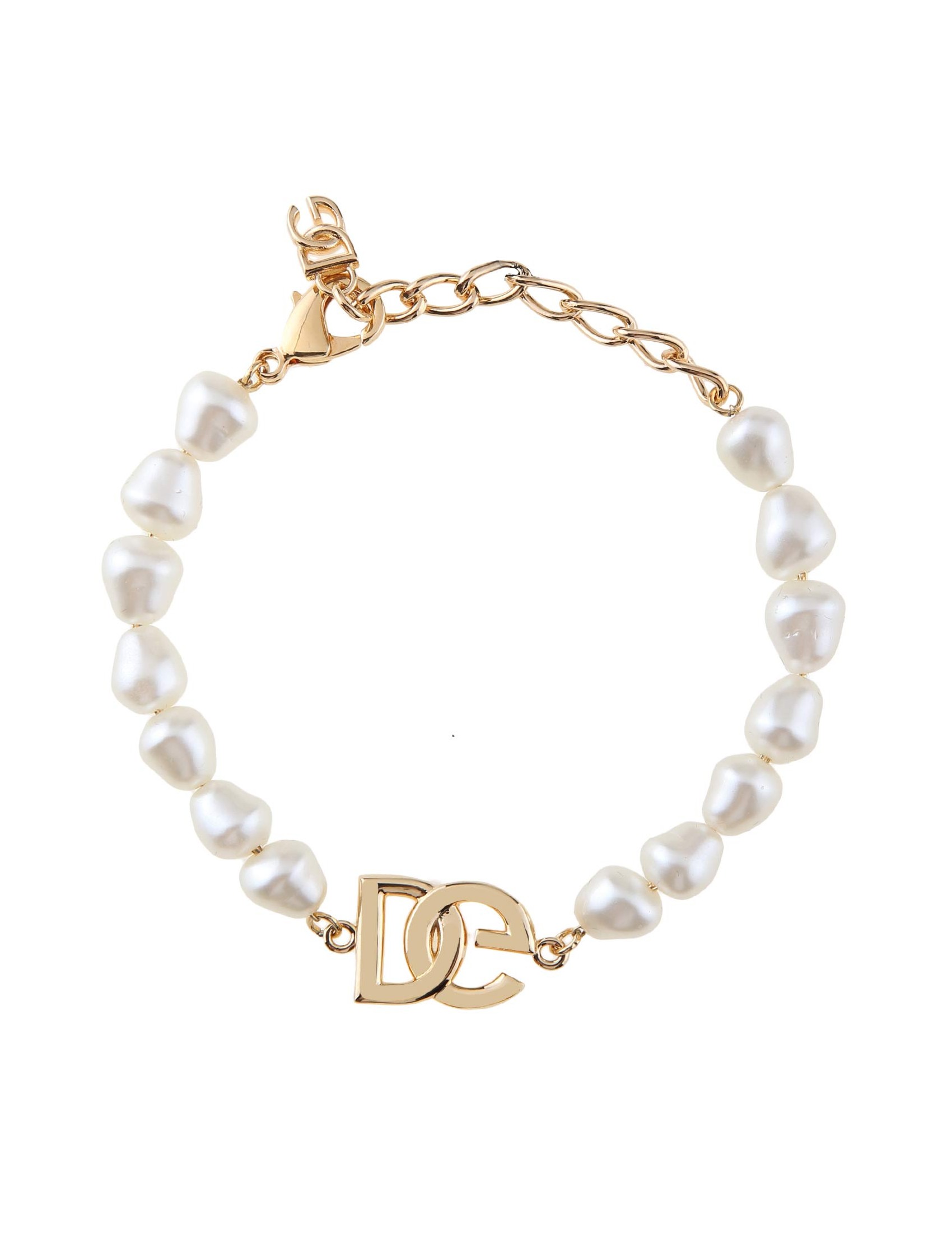 DOLCE AND GABBANA BRACELET WITH PEARLS AND DG LOGO