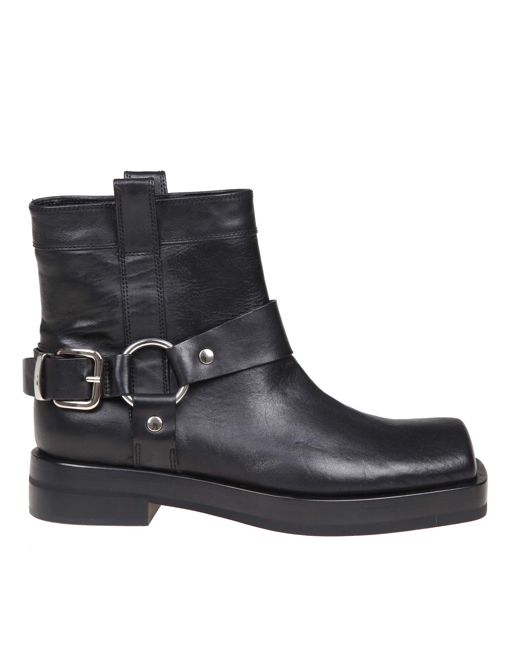AGL RINA ANKLE BOOTS IN BLACK LEATHER
