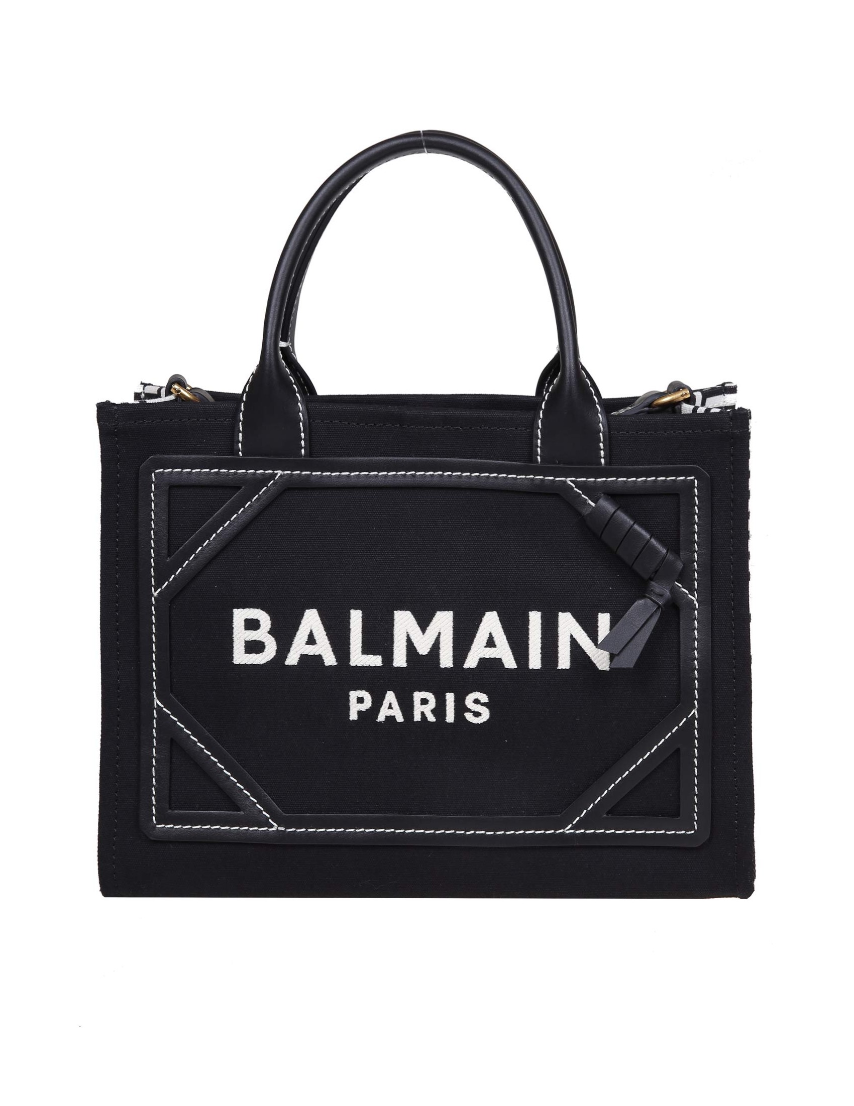 BALMAIN SHOPPER SMALL B-ARMY IN CANVAS CON LOGO