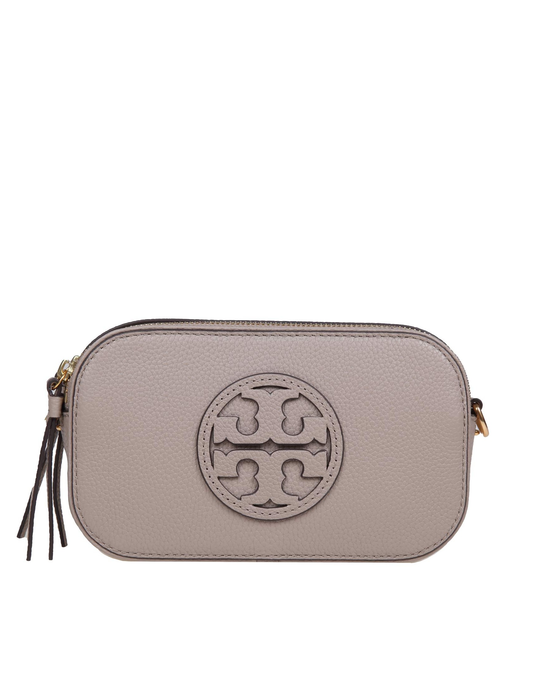 TORY BURCH MILLER MINI SHOULDER BAG IN TAUPE COLOR LEATHER