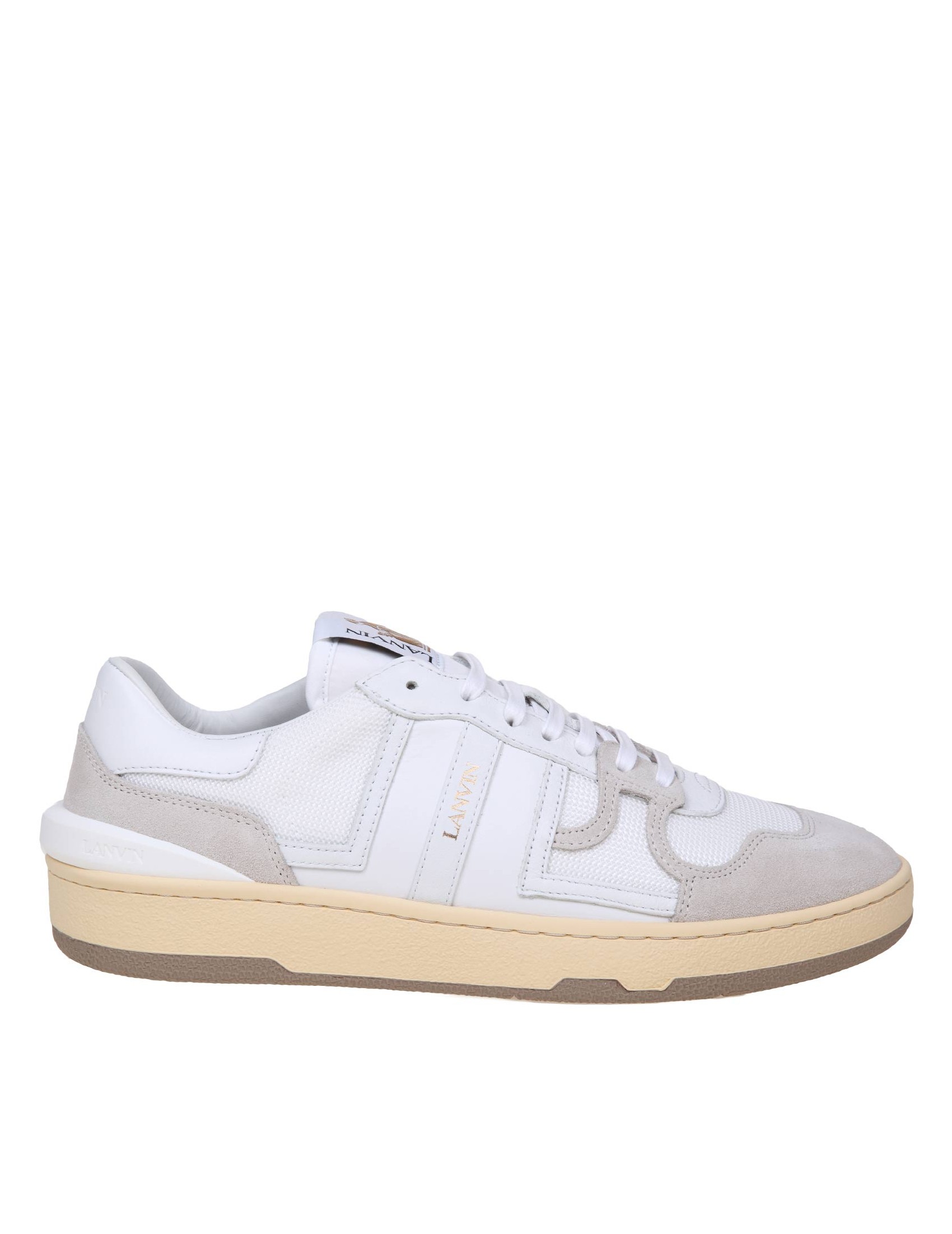 GHOUD SNEAKERS CLAY LOW TOP IN MESH E CAMOSCIO COLORE BIANCO