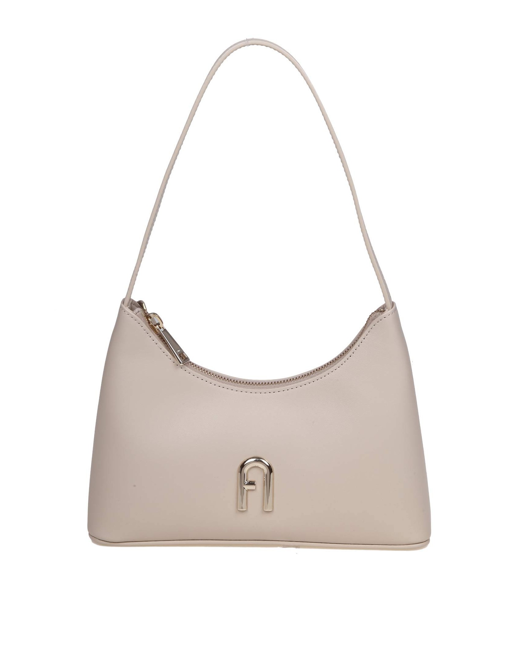 FURLA MINI DIAMOND SHOULDER BAG IN WHEAT COLOR LEATHER