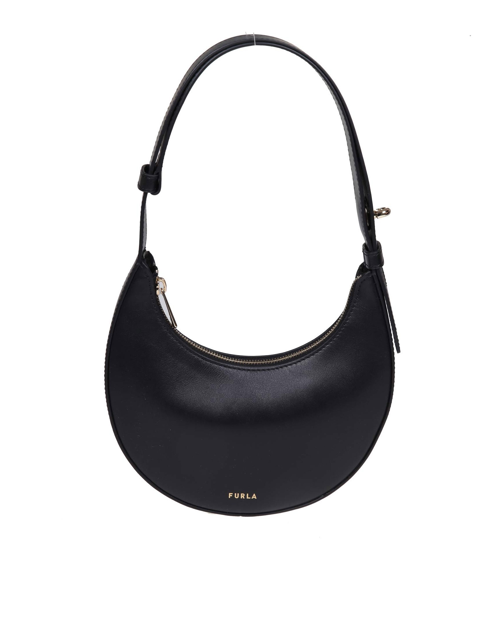 FURLA DELIZIA MINI HOBO BAG IN BLACK LEATHER