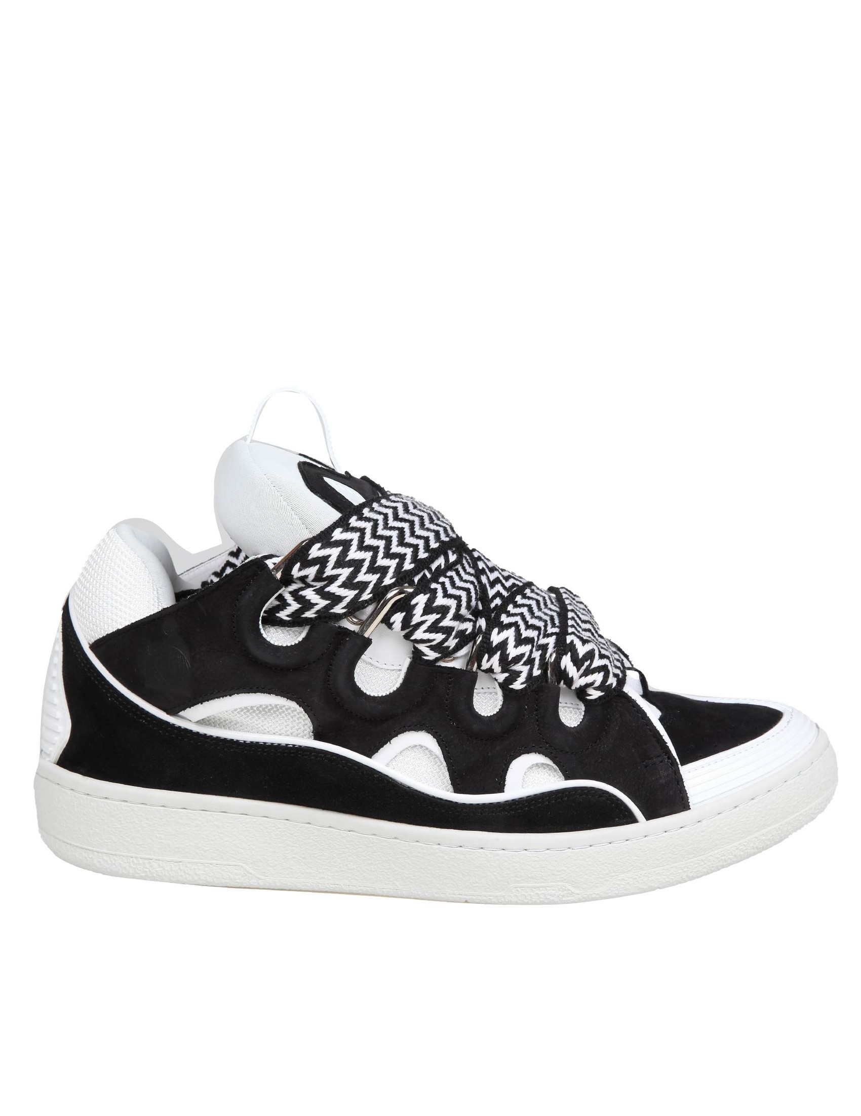 LANVIN CURB SNEAKERS LANVIN CURB LEATHER AND SUEDE SNEAKERS WITH MULTICOLOR LACE