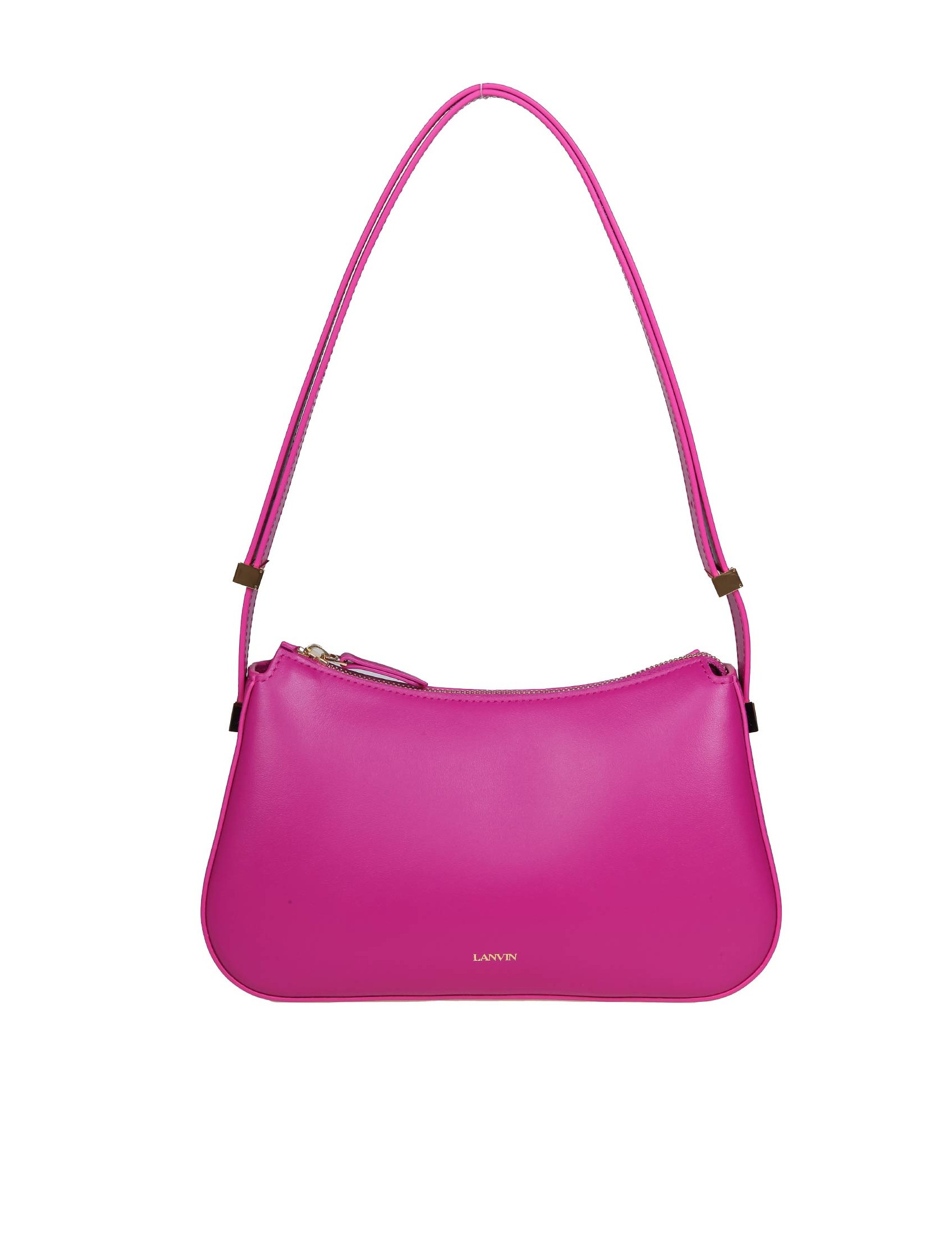 LANVIN CONCERTO BAGUETTE BAG IN FUCHSIA LEATHER