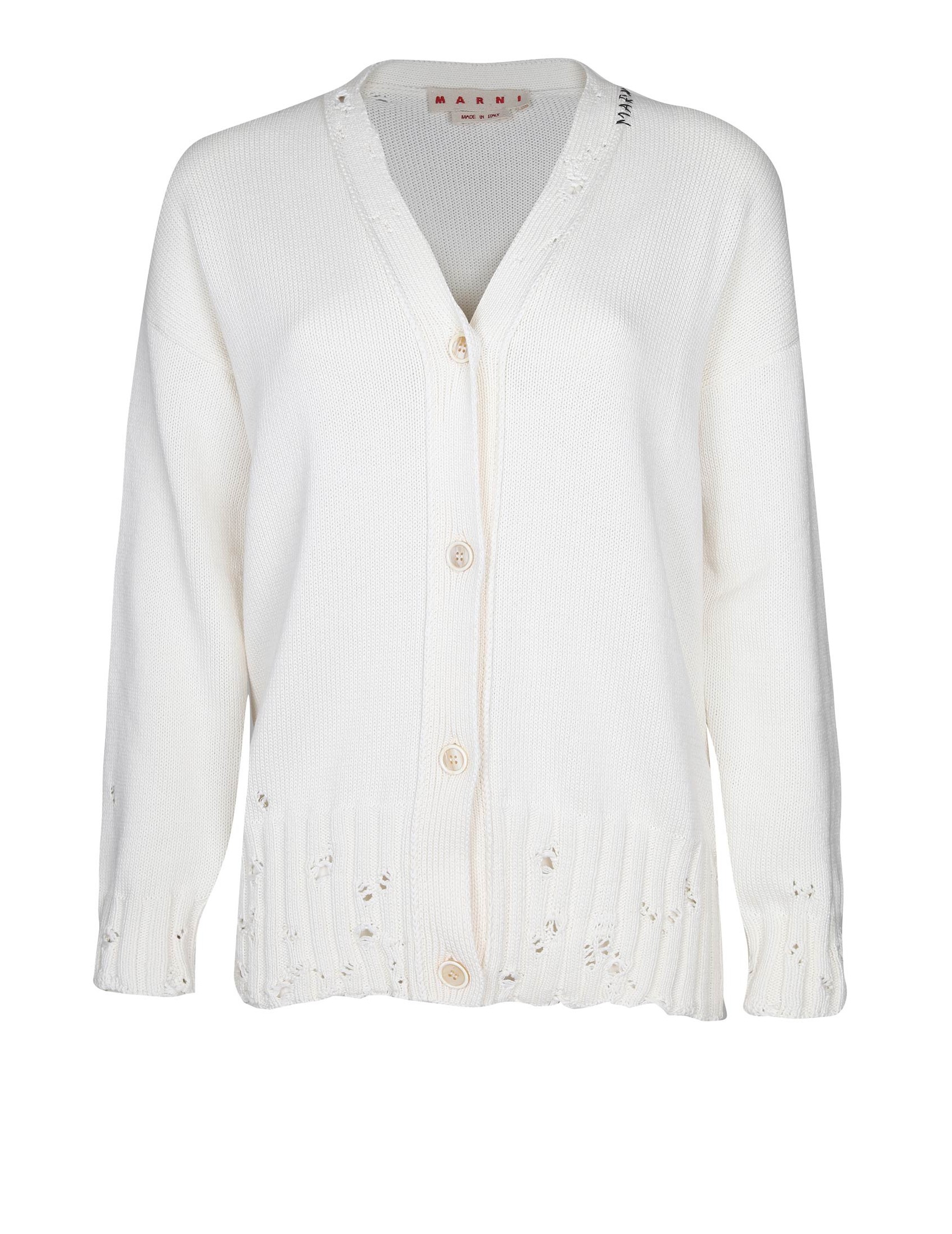 MARNI CARDIGAN IN COTONE COLORE BIANCO