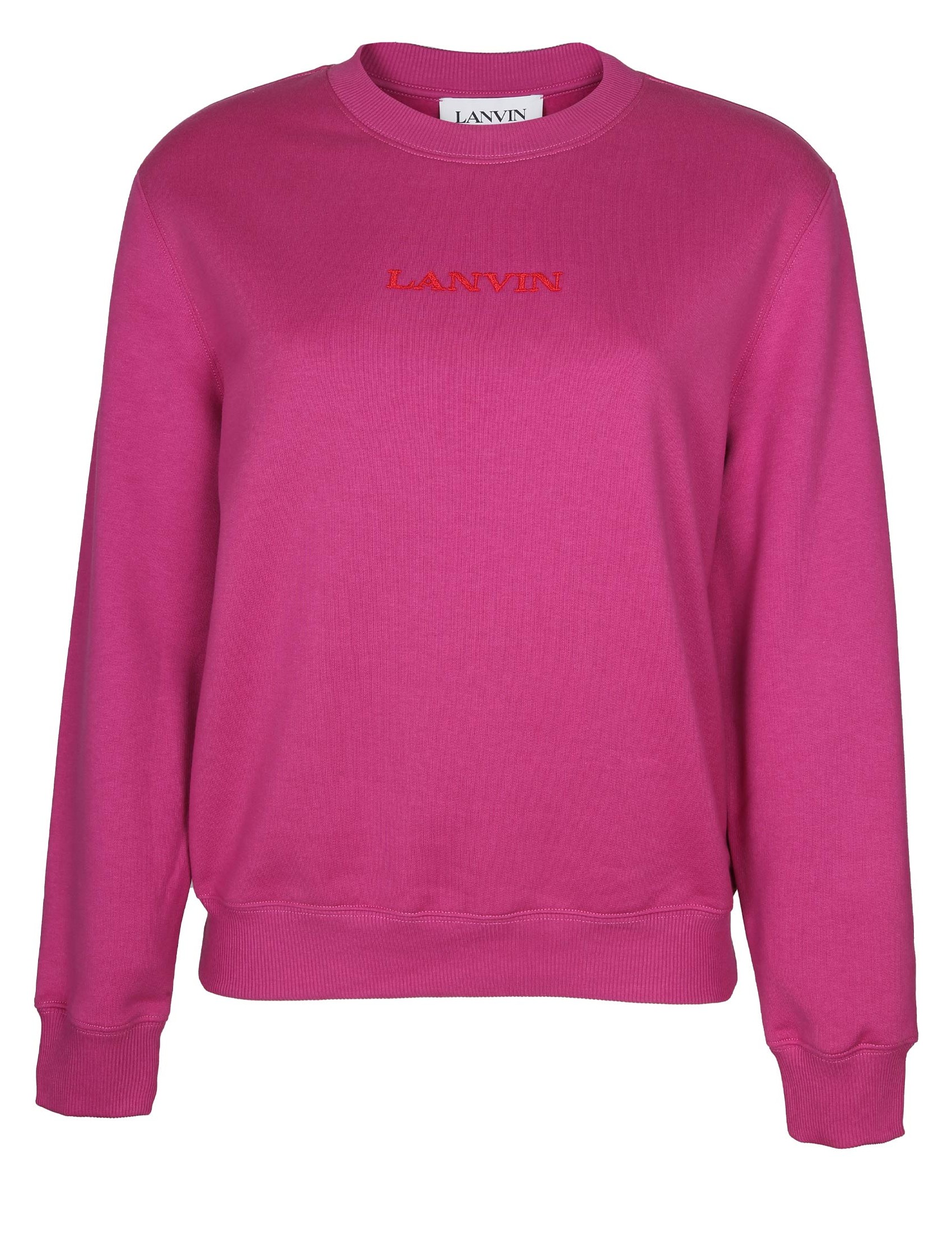 LANVIN COTTON SWEATSHIRT WITH EMBROIDERED LANVIN LOGO