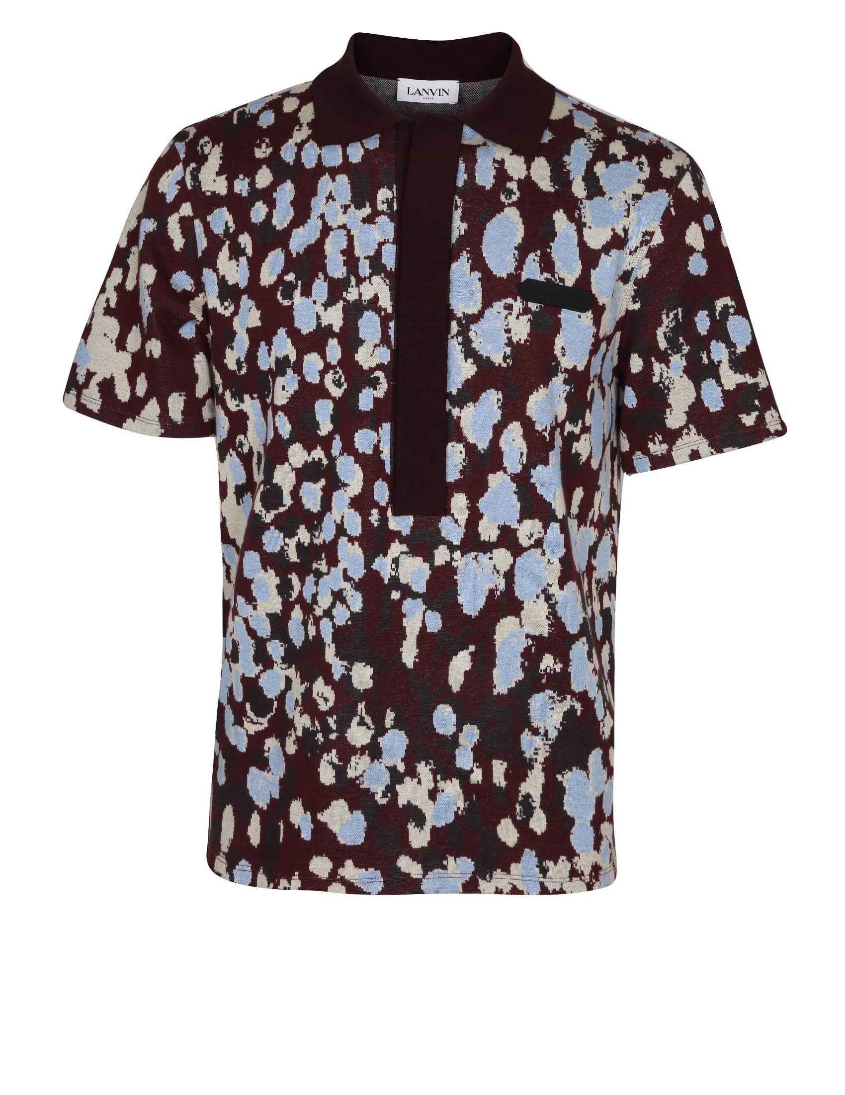 LANVIN COTTON POLO SHIRT WITH JACQUARD PATTERN