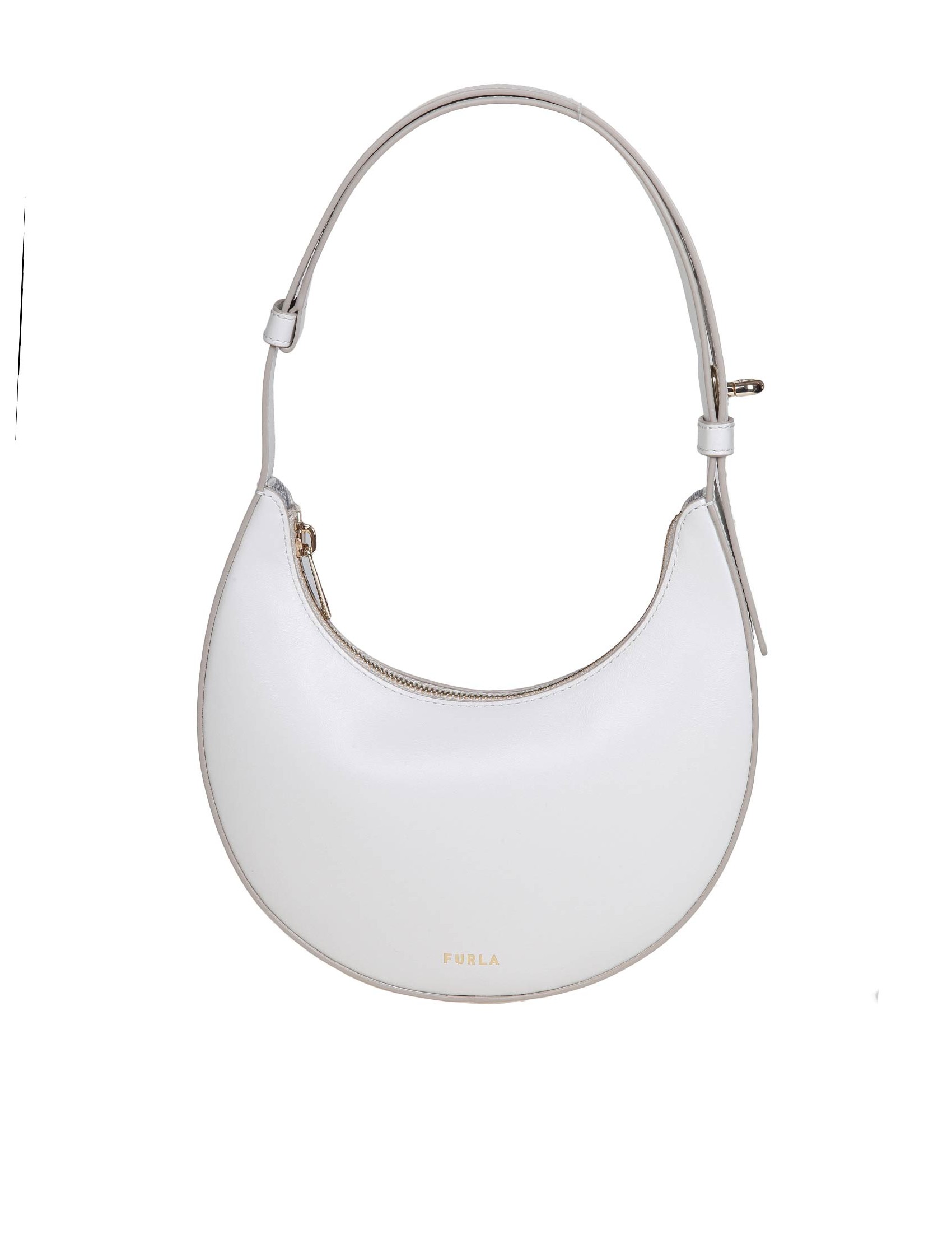 FURLA DELIZIA MINI HOBO BAG IN MARSHMALLOW LEATHER