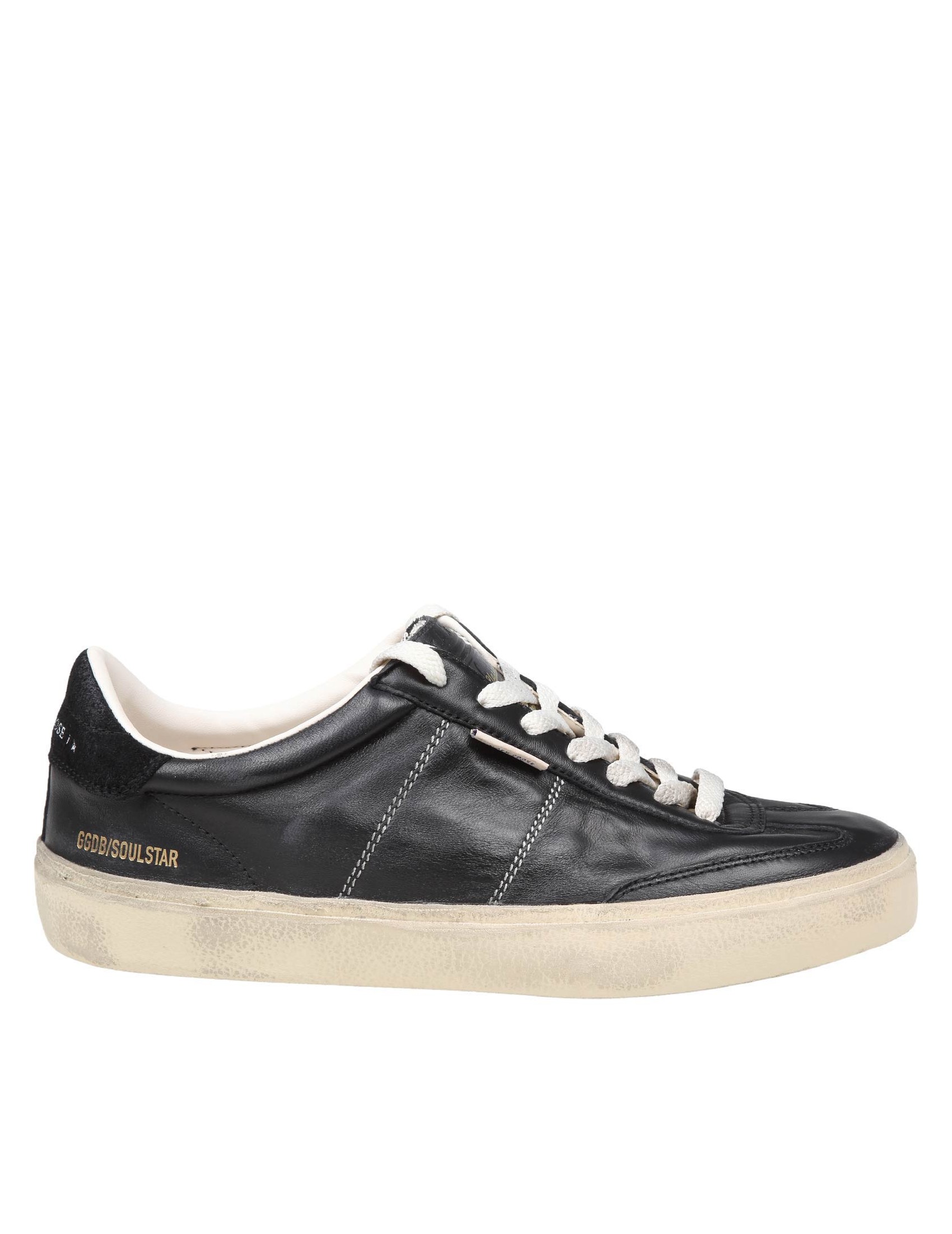 GOLDEN GOOSE SOUL STAR SNEAKERS IN BLACK LEATHER