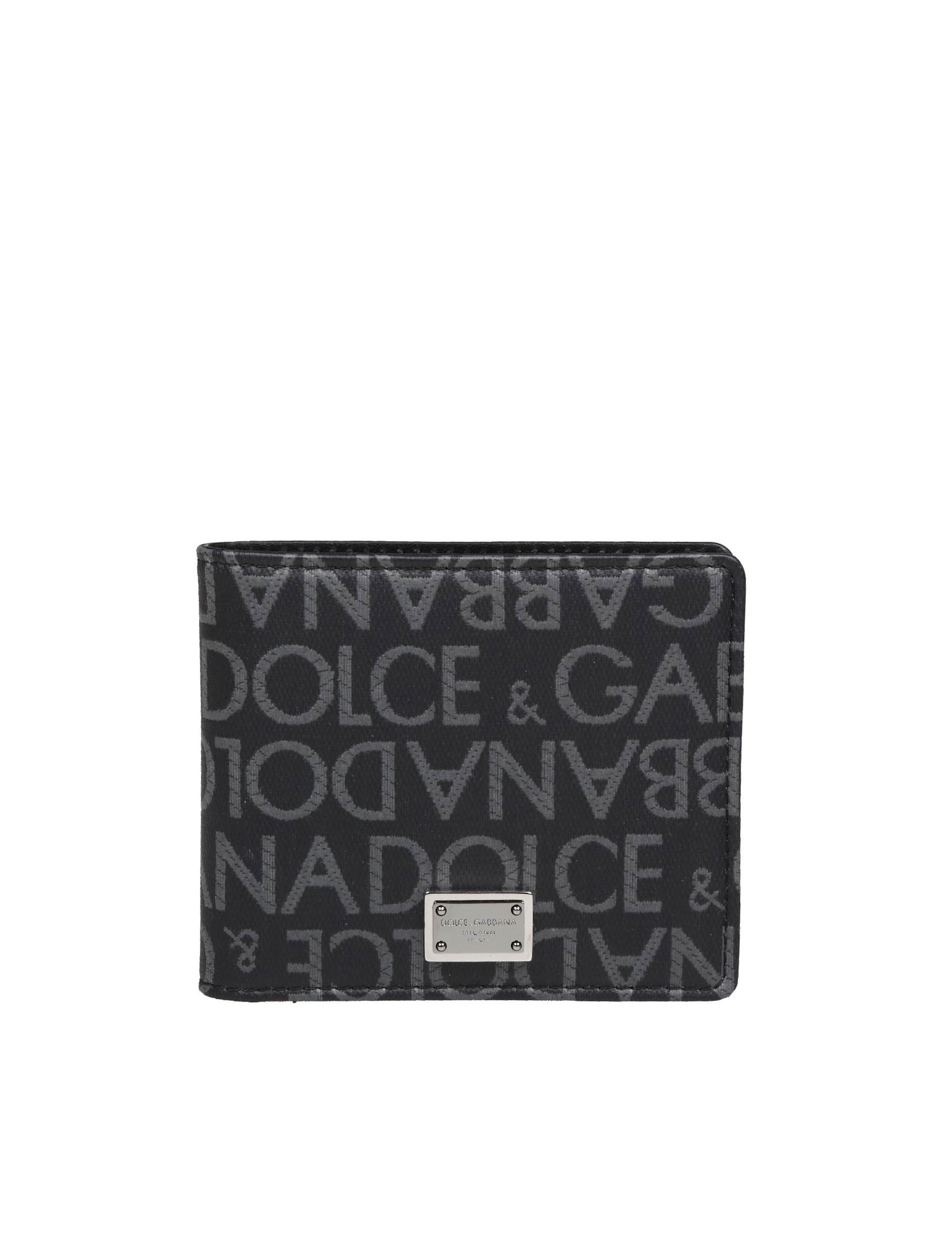 DOLCE & GABBANA WALLET IN JACQUARD FABRIC WITH LOGO