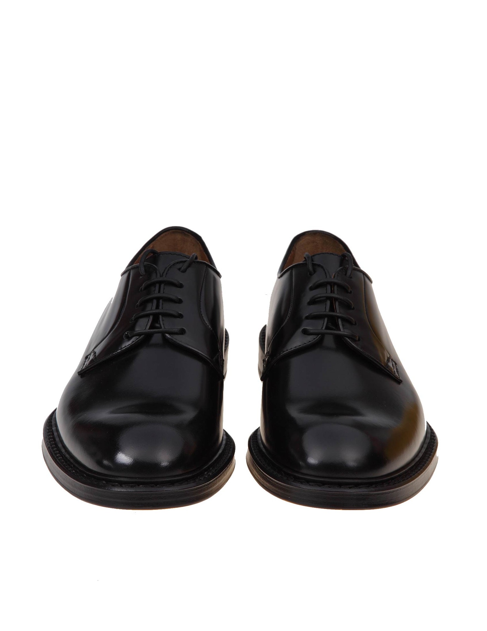 DOUCAL S BLACK LEATHER DERBY SHOE